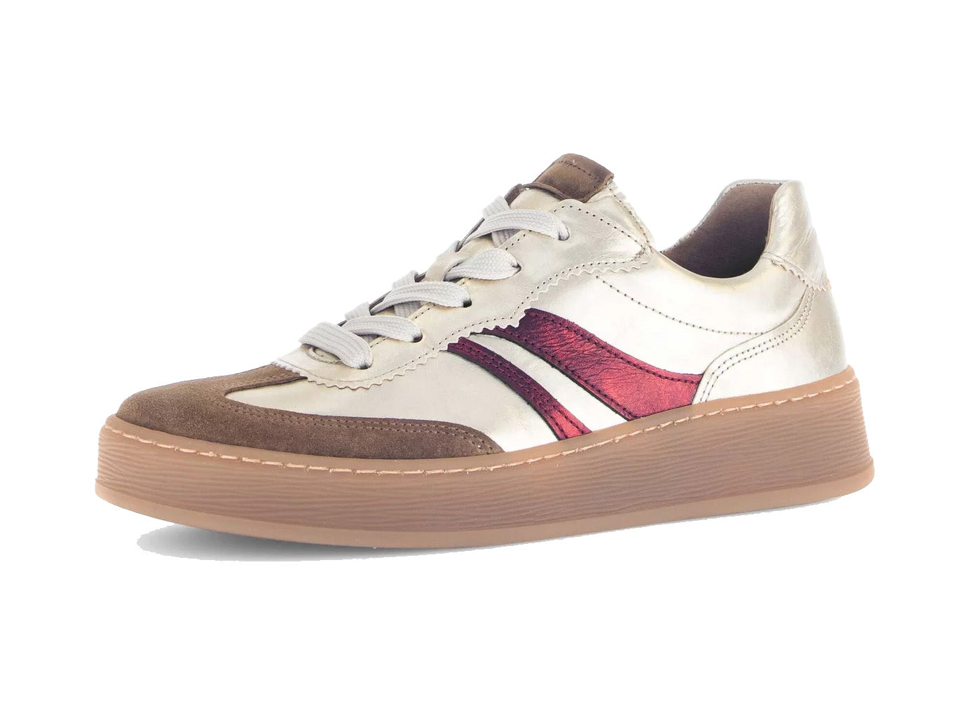 Sneaker à lacets pour femme '76.475.80' - Mélange doré rouge marron