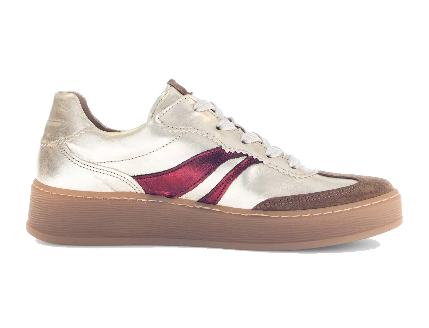 Sneaker à lacets pour femme '76.475.80' - Mélange doré rouge marron