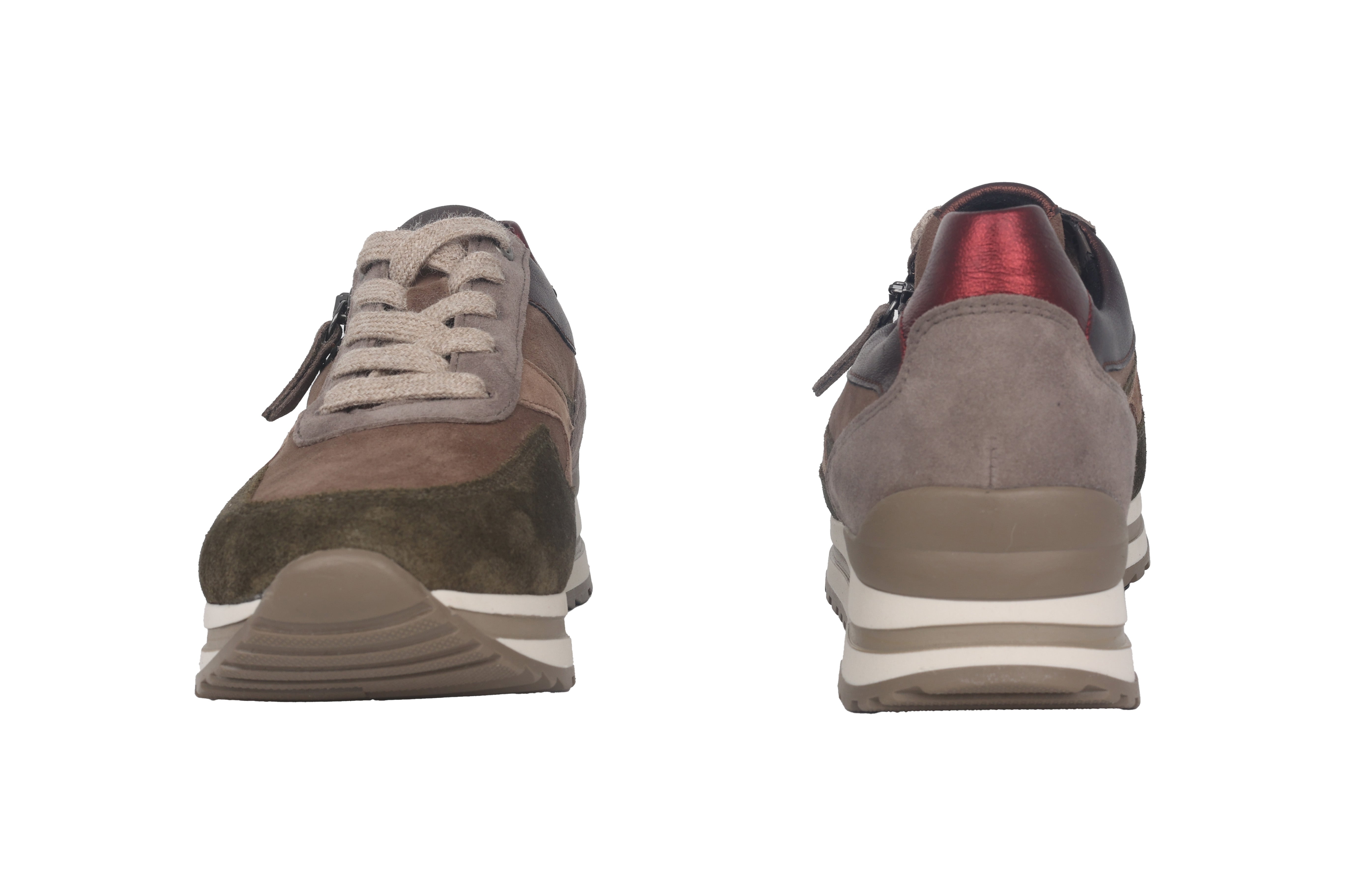 Scarpa stringata da donna vestibilità ampia (H) '56.526.20' - Mix marrone beige verde