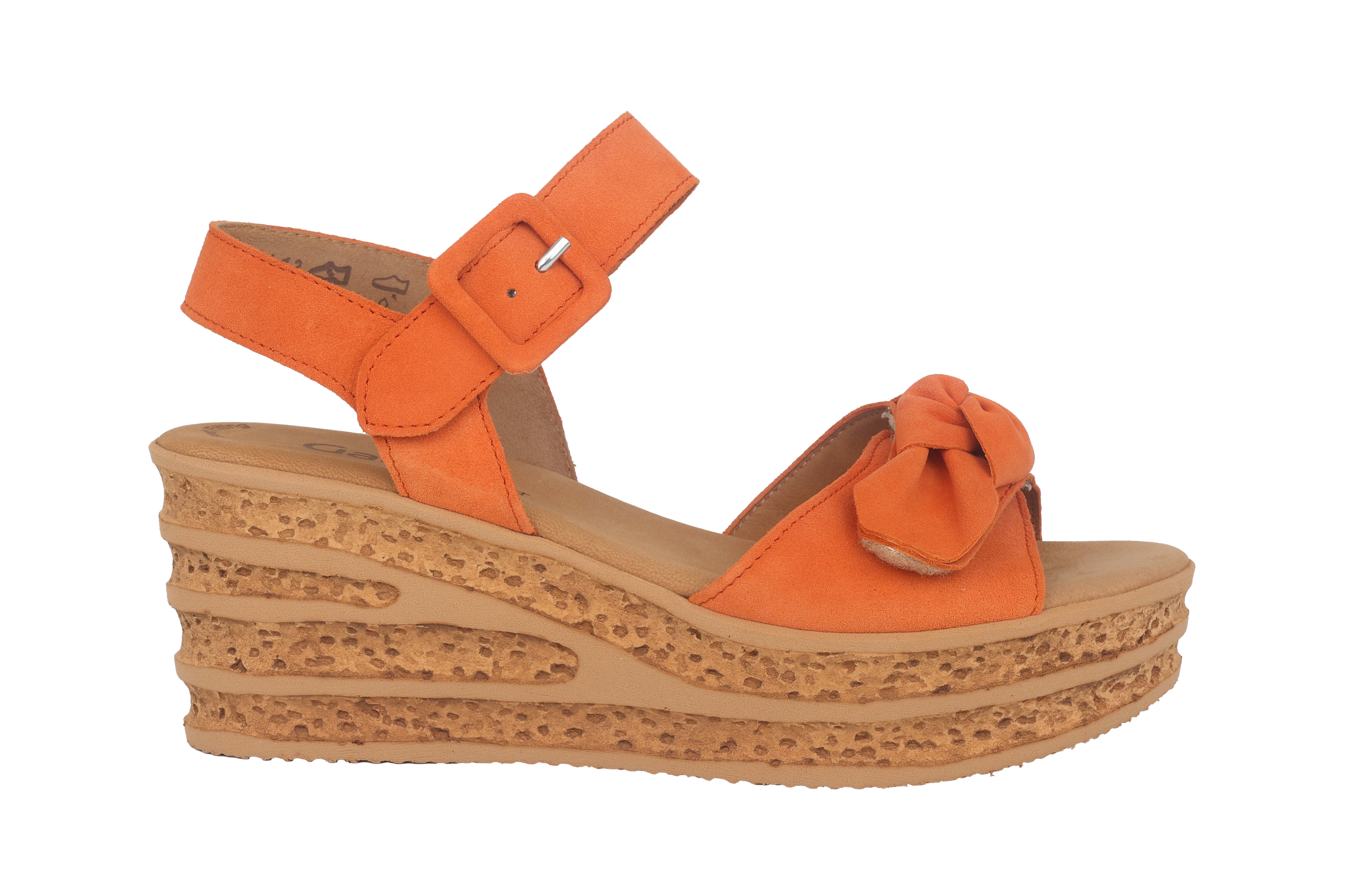 '44.653.14' dámské sandály na klínku - oranžová