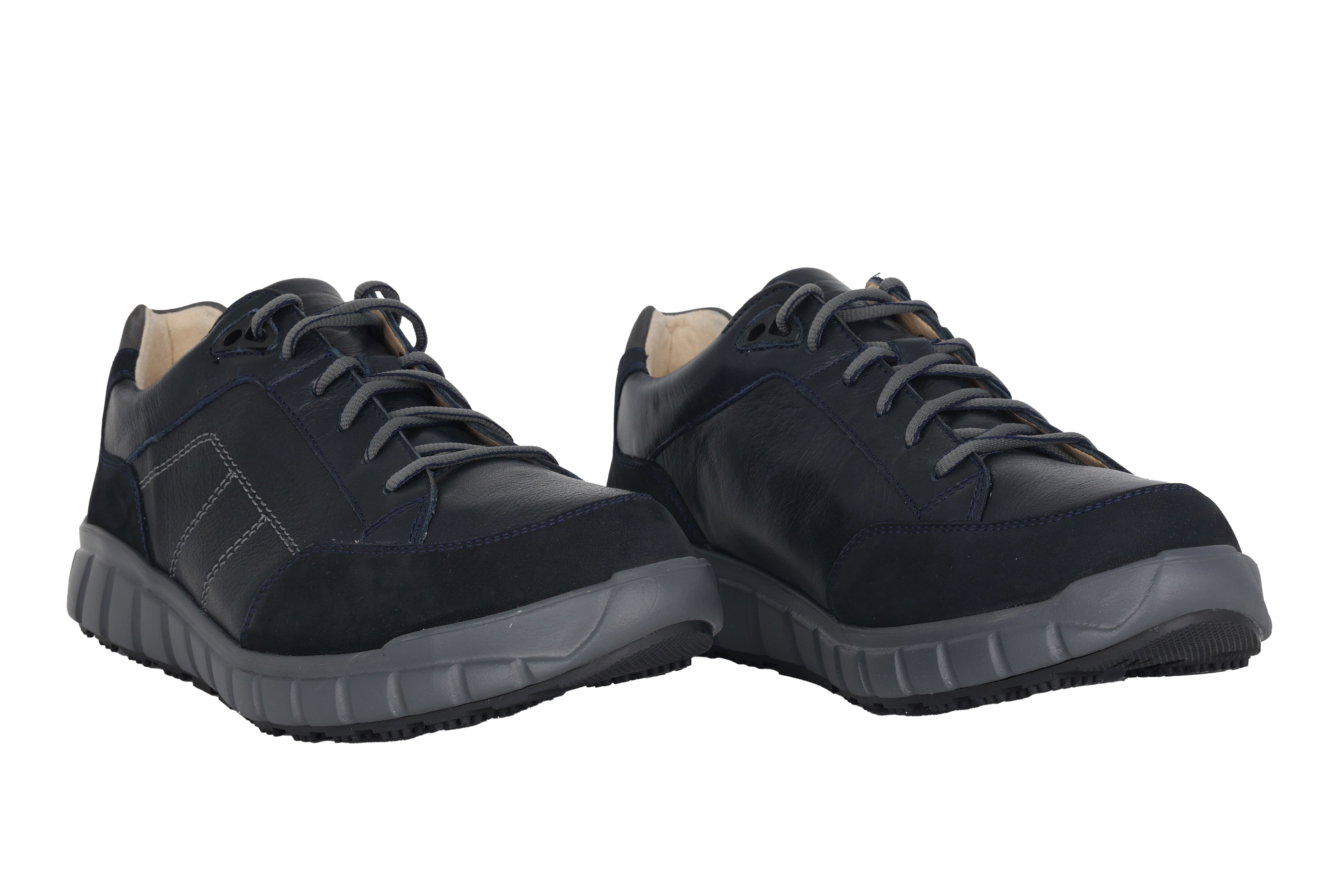 'Evo' herensneaker met brede pasvorm (H) en oprolbare veters - Blauw