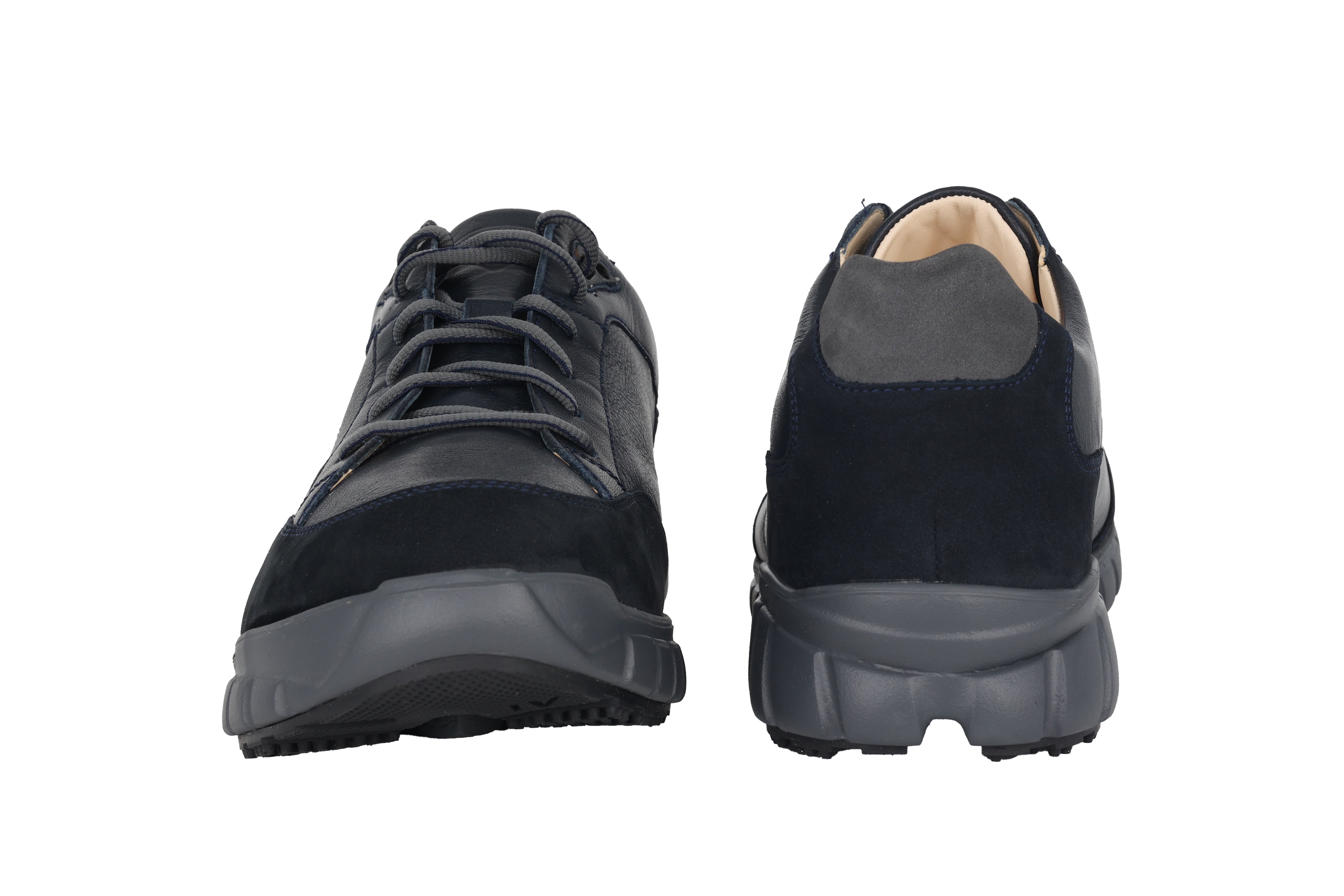 'Evo' herensneaker met brede pasvorm (H) en oprolbare veters - Blauw