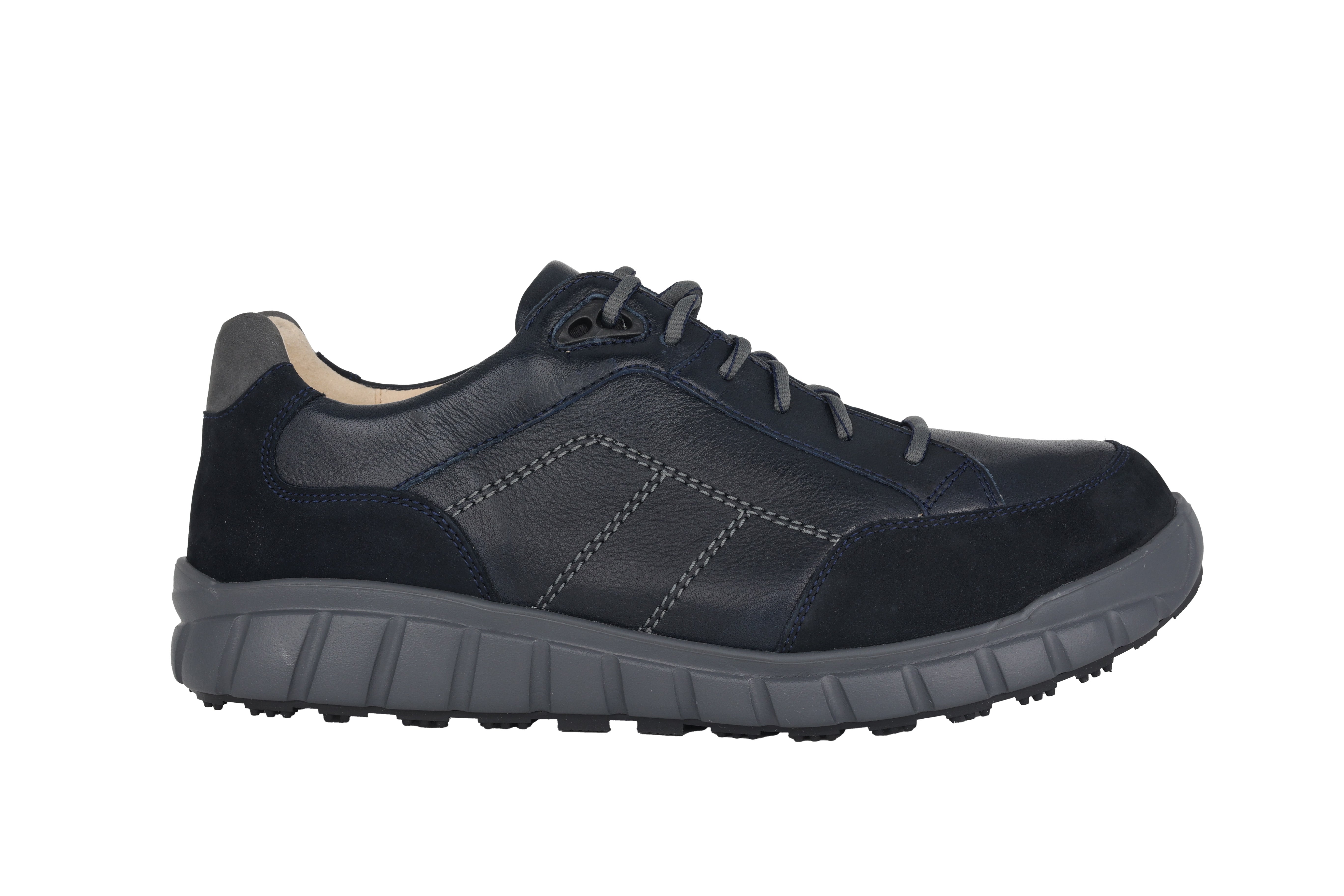 'Evo' herensneaker met brede pasvorm (H) en oprolbare veters - Blauw