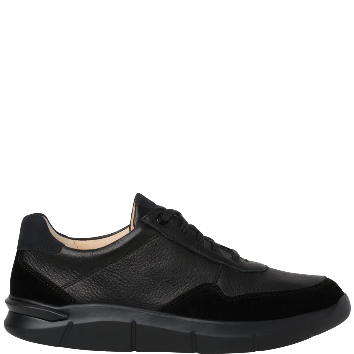 'George' men's walking rolling lace-up shoe - Black