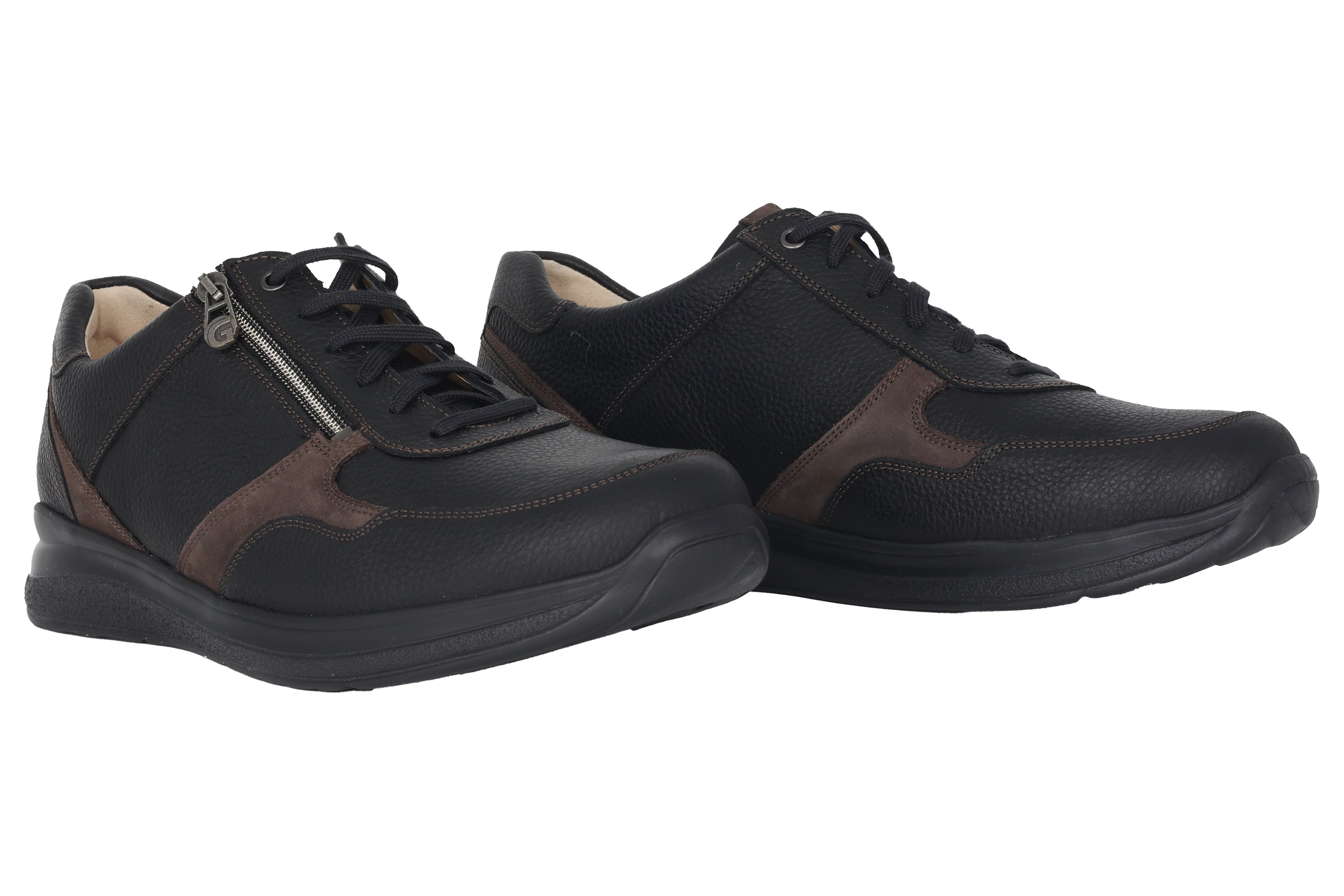 'Harald' men's wide fit (H) lace-zip sneaker - black