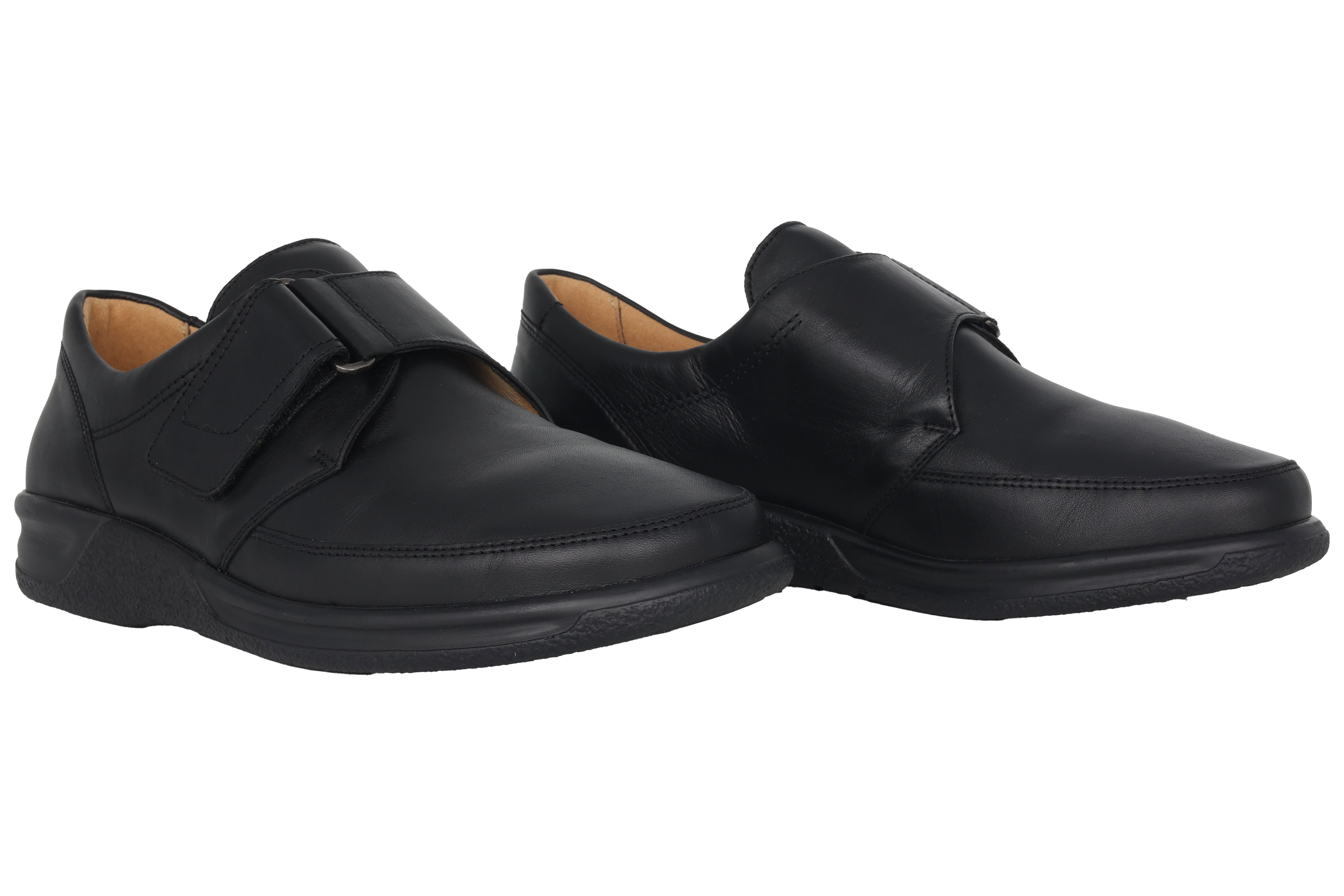 'Kurt' men's very wide (K) strap shoe - Black