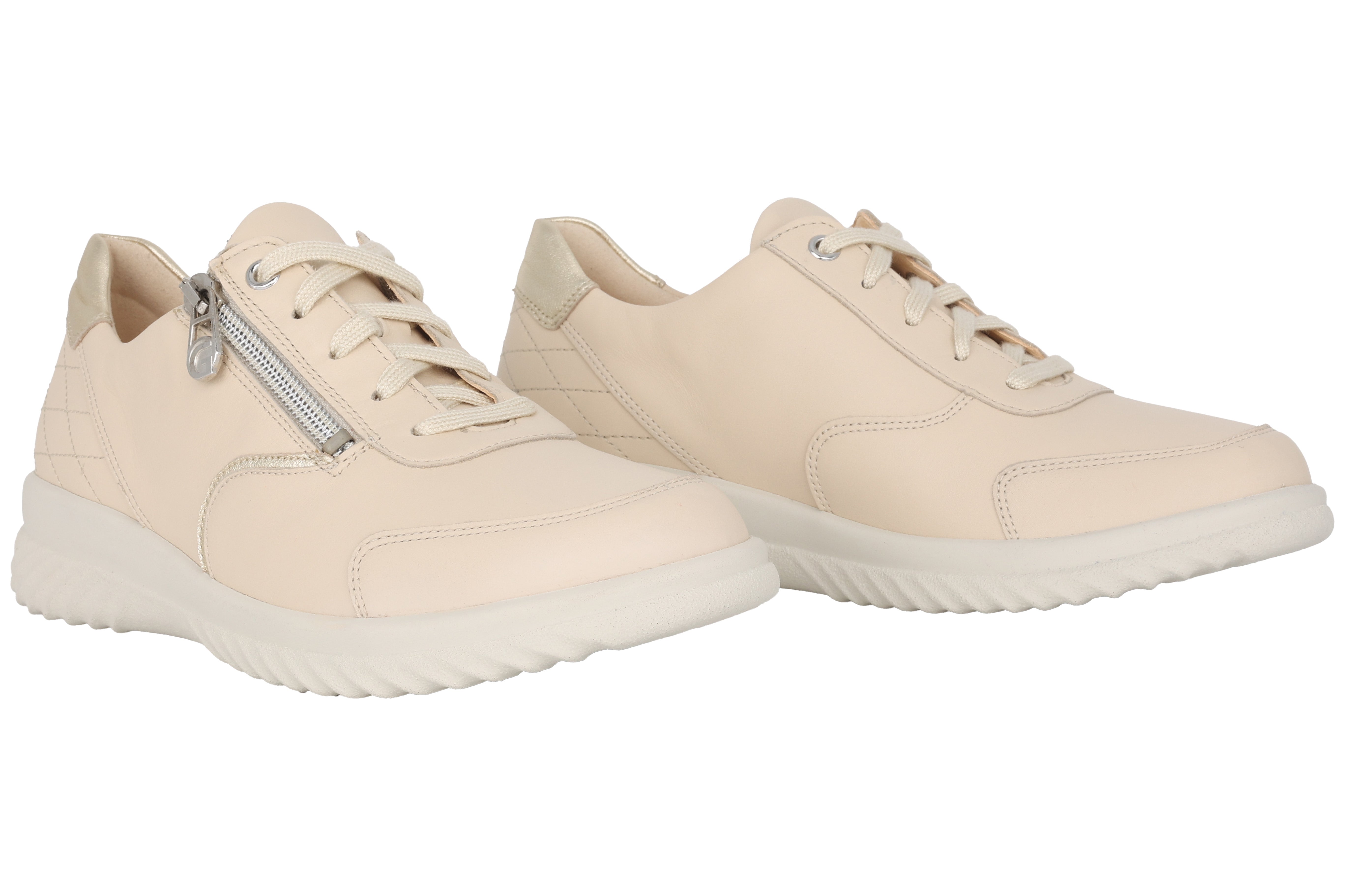 Chaussures à lacets et zip pour femme 'Heike' - Beige