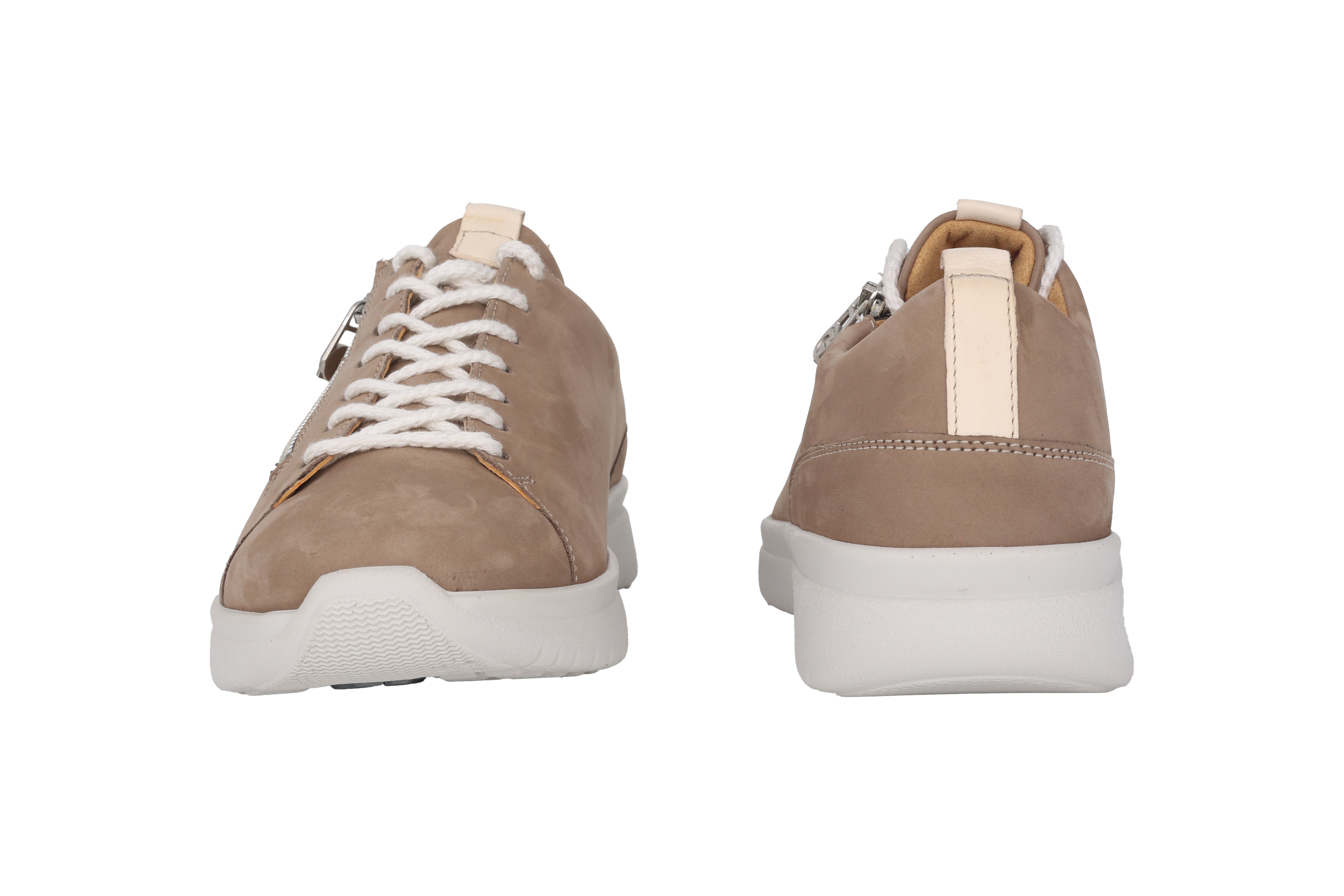 Zapatos de mujer con cordones y cremallera de corte muy ancho (K) 'Kira' - Taupe