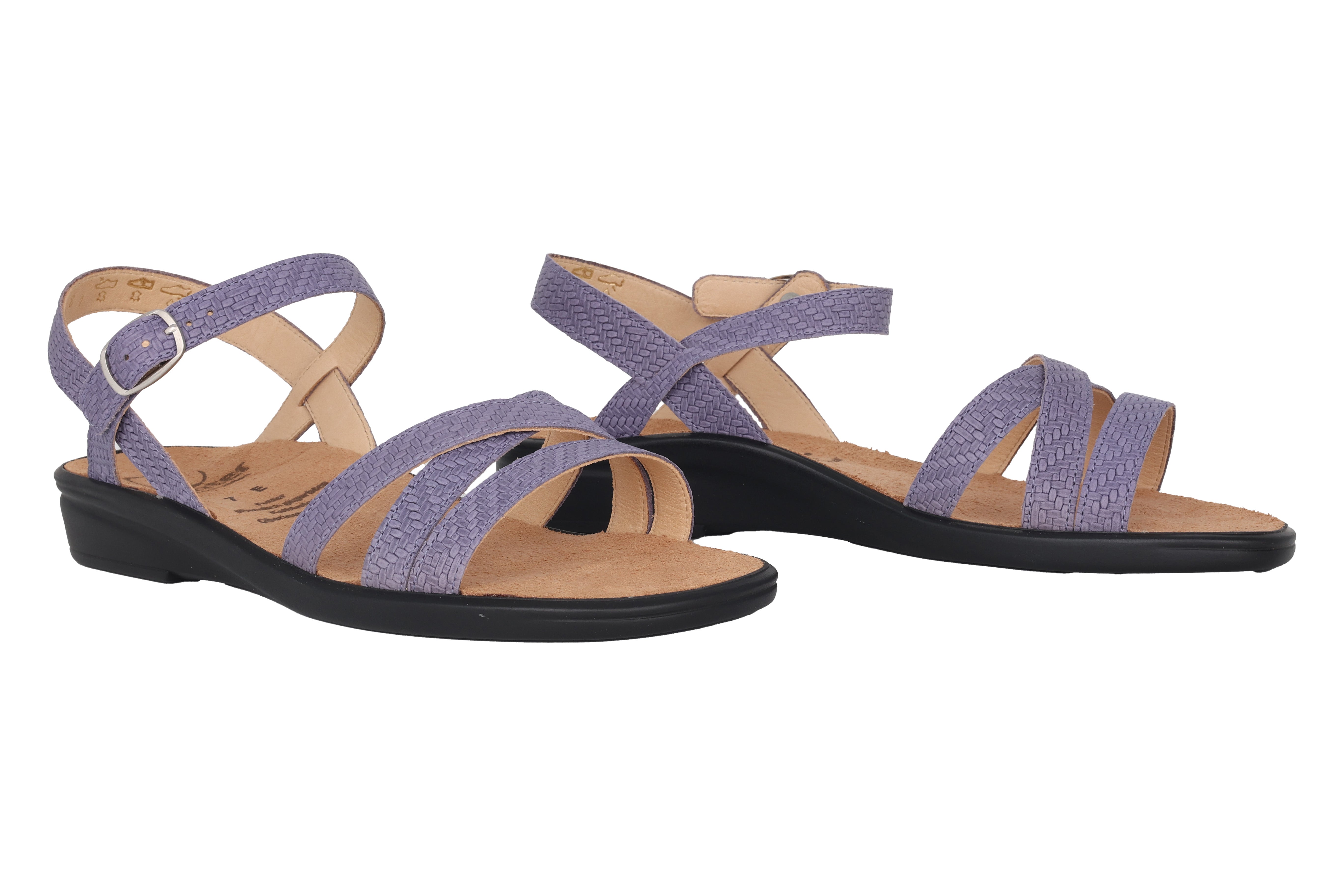 'Sonnica' women's small fit (E) sandal - purple