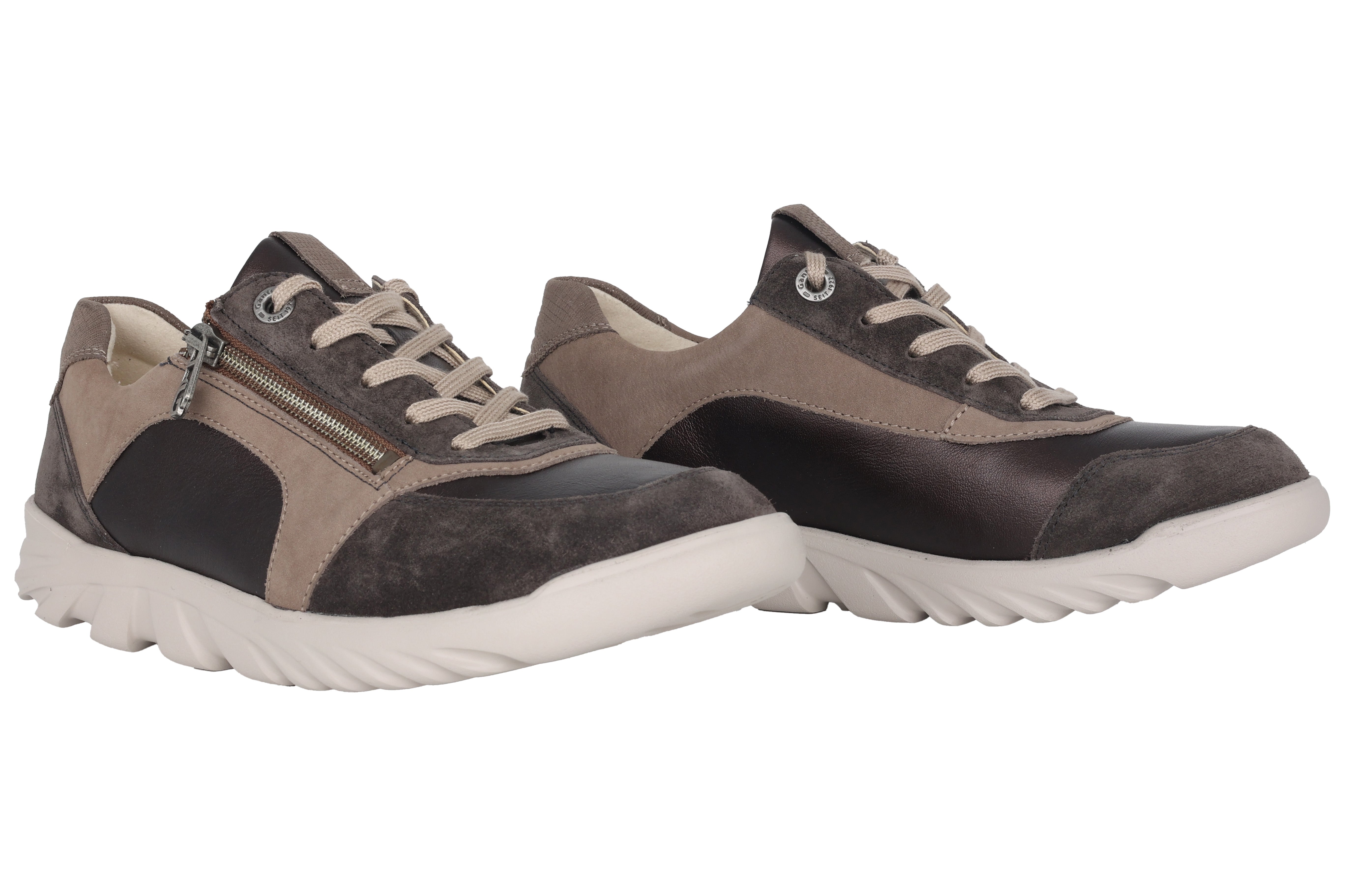 'Haylie' women's wide fit (H) walking rolling sneaker - Dark taupe