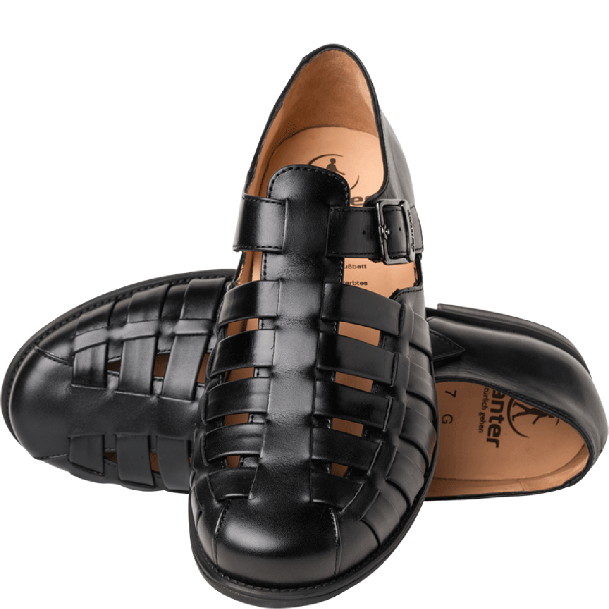 'GREG' men"s semi-open dressed sandal - black