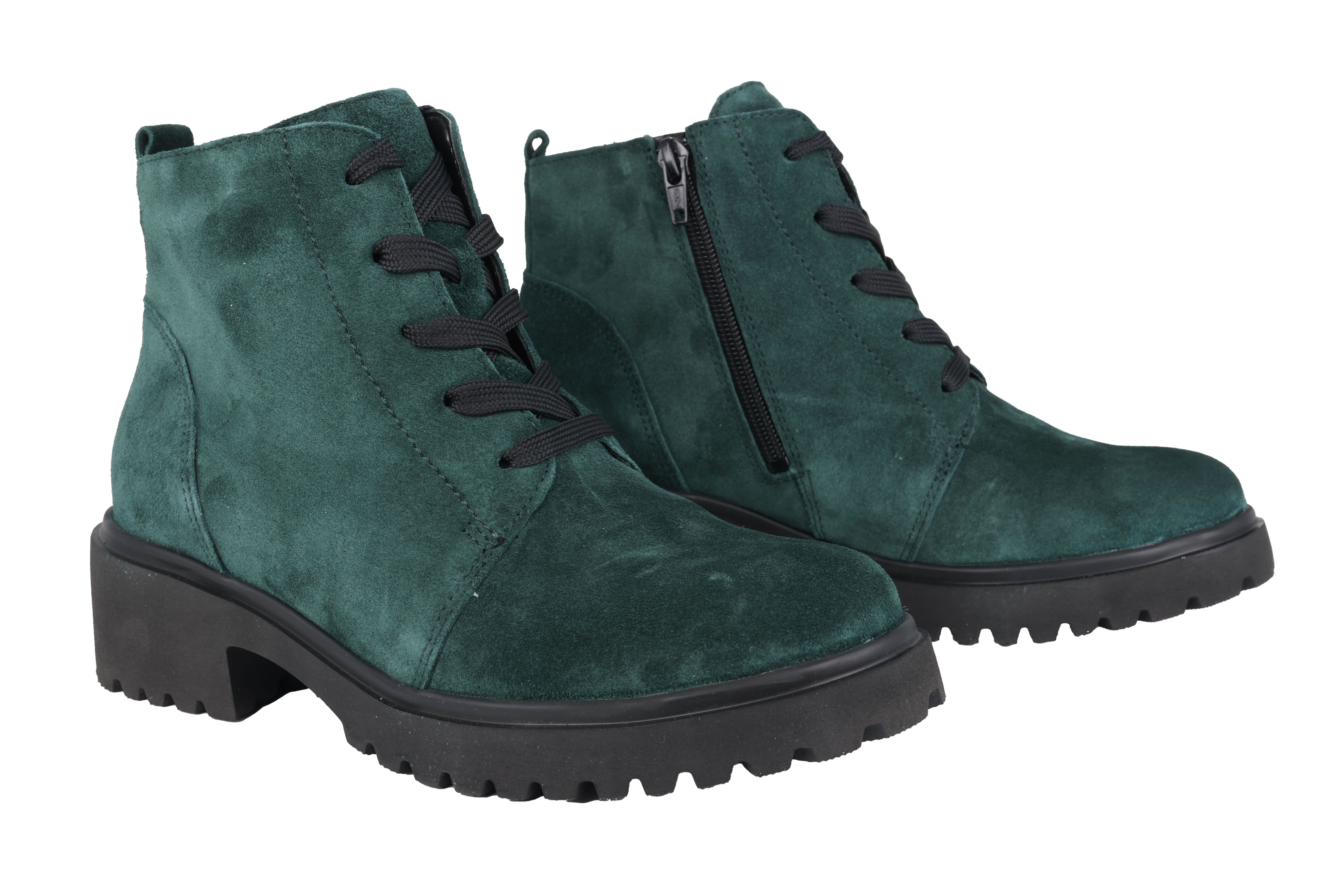 'H-Luise' women's wide fit (H) lace-zip boot - green