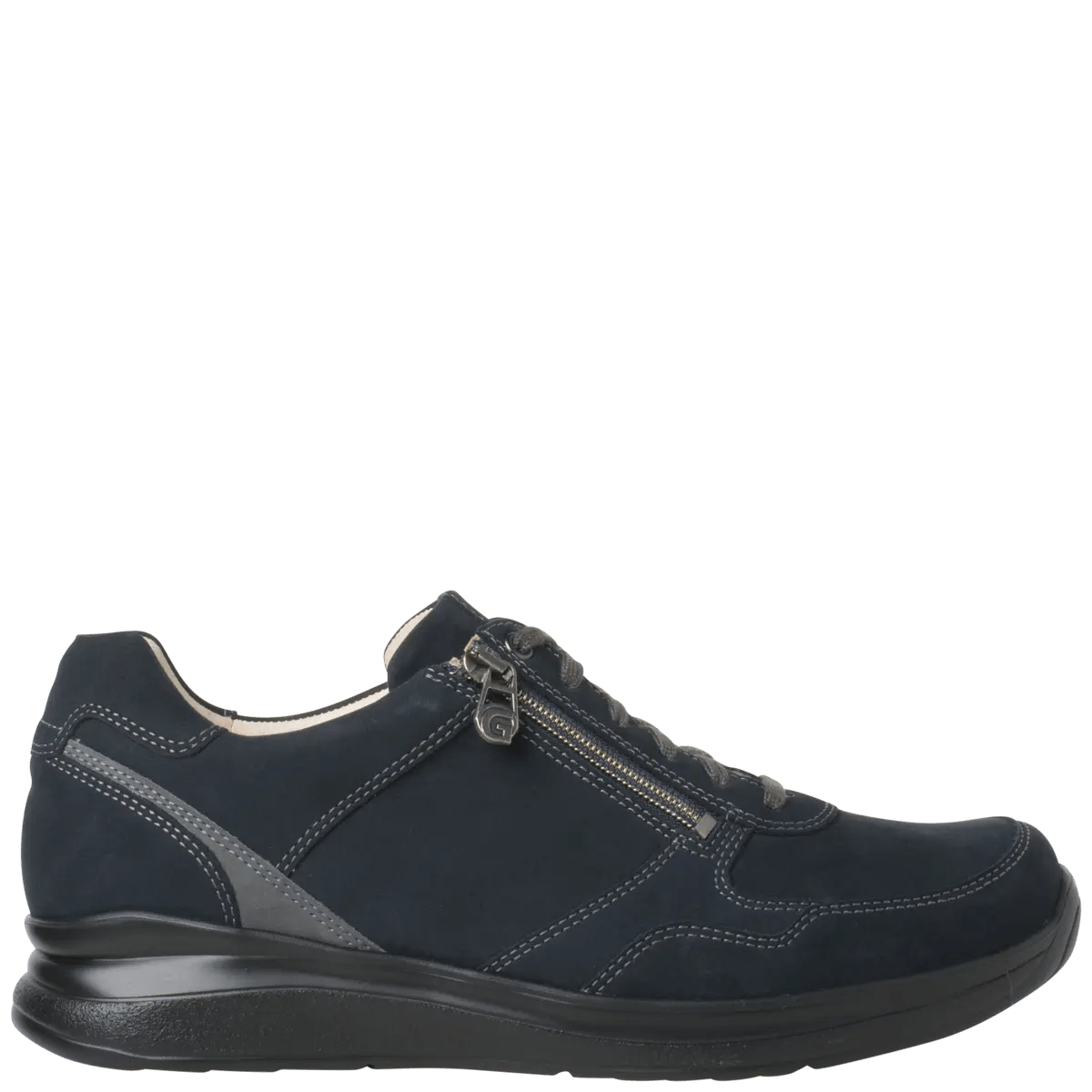 'Harald' men's walking wide fit (H) lace-zip shoe blue