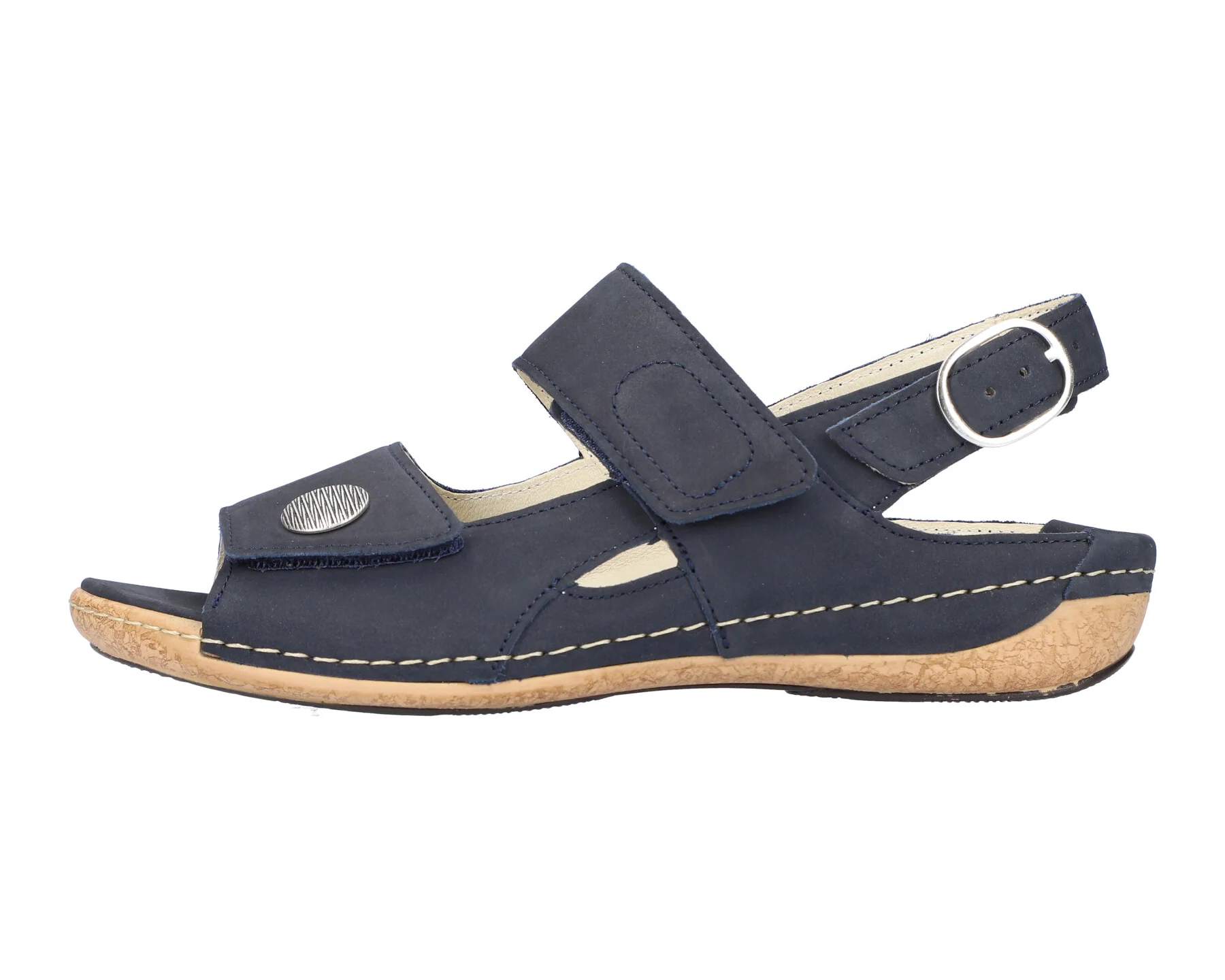 Sandały damskie 'Heliett' o szerokim kroju (H) - niebieskie