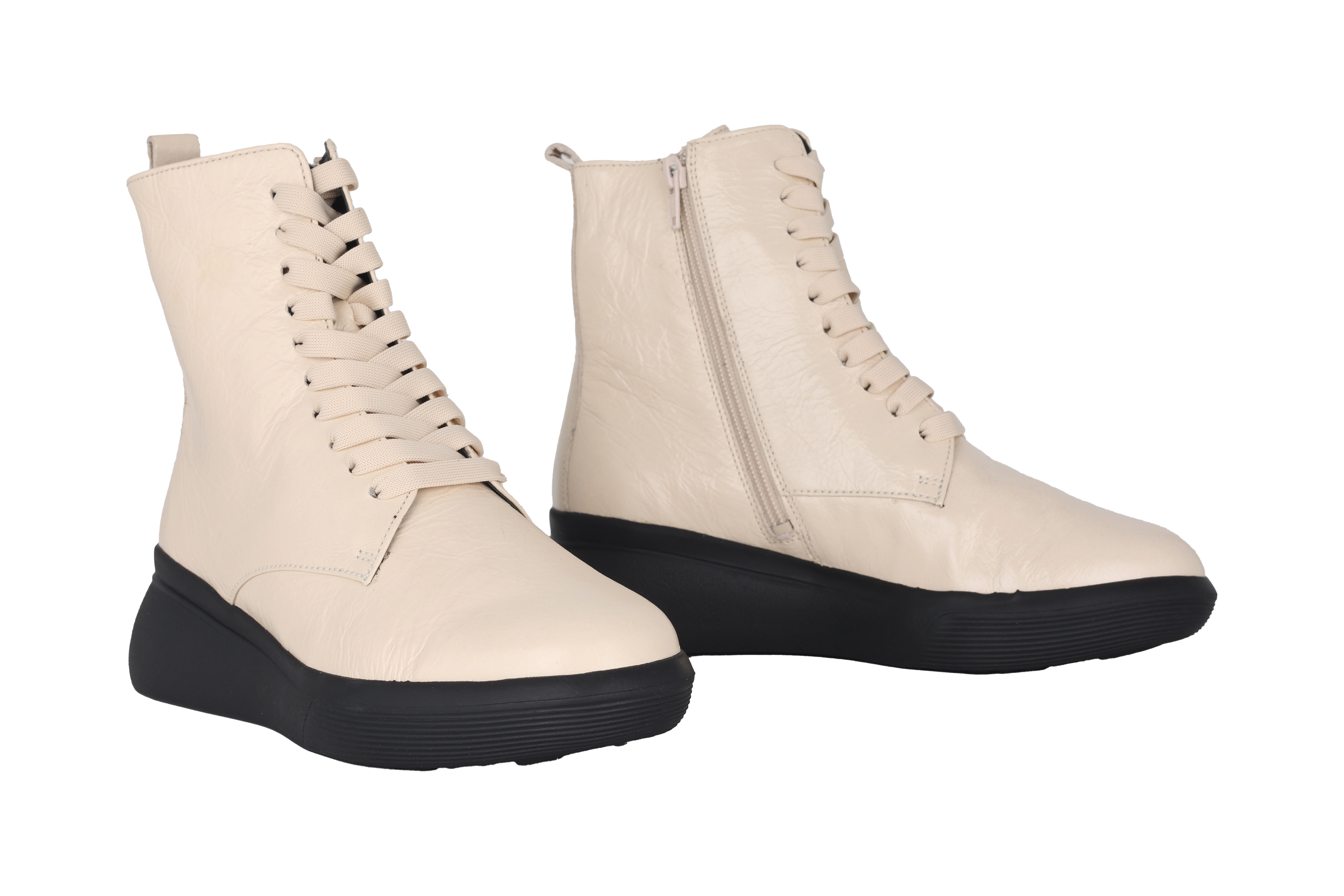 'Warren' women's lace-zip boot - beige