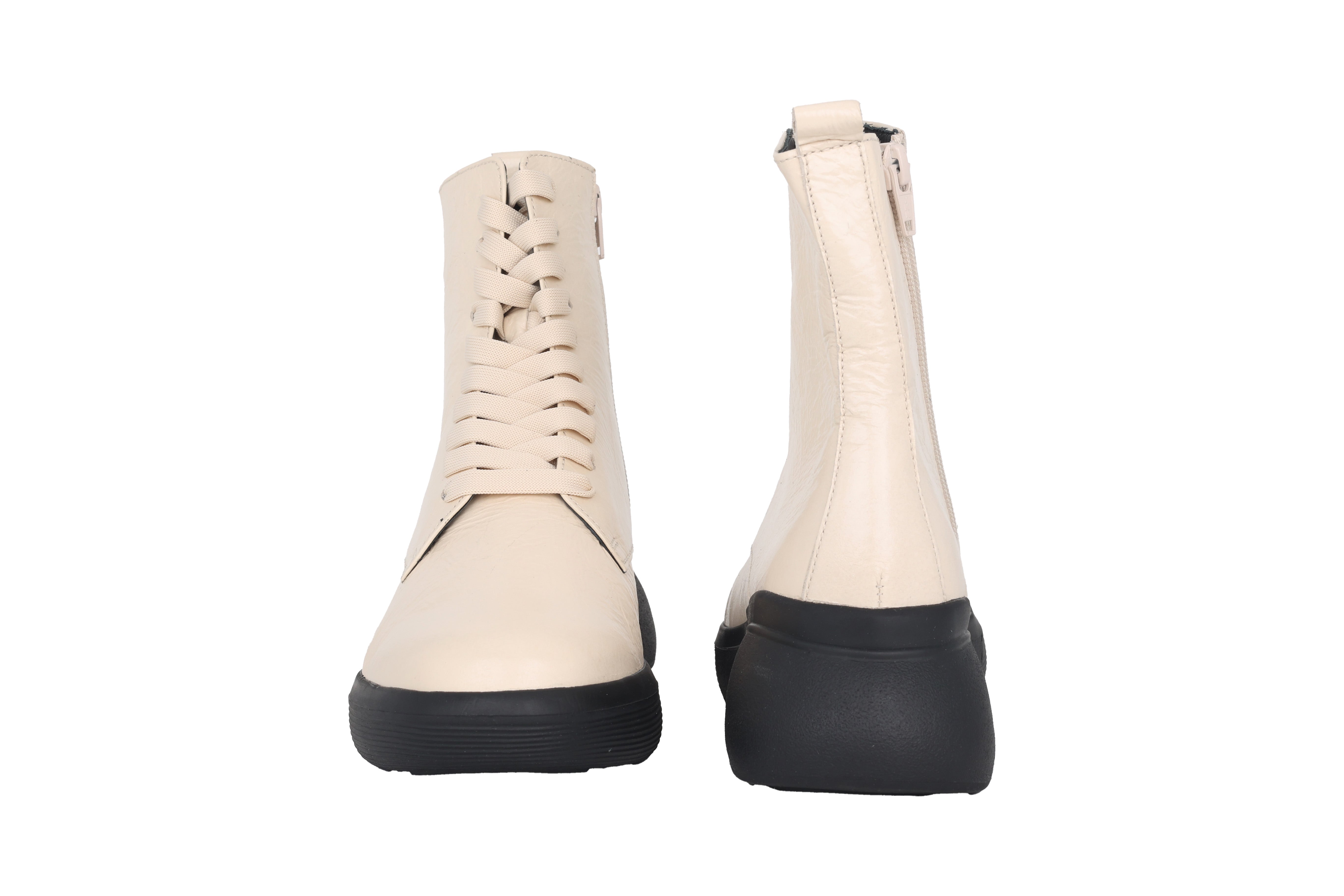 'Warren' women's lace-zip boot - beige