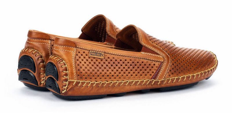 Jerez' men's brown perforated moccasins by pikolinos