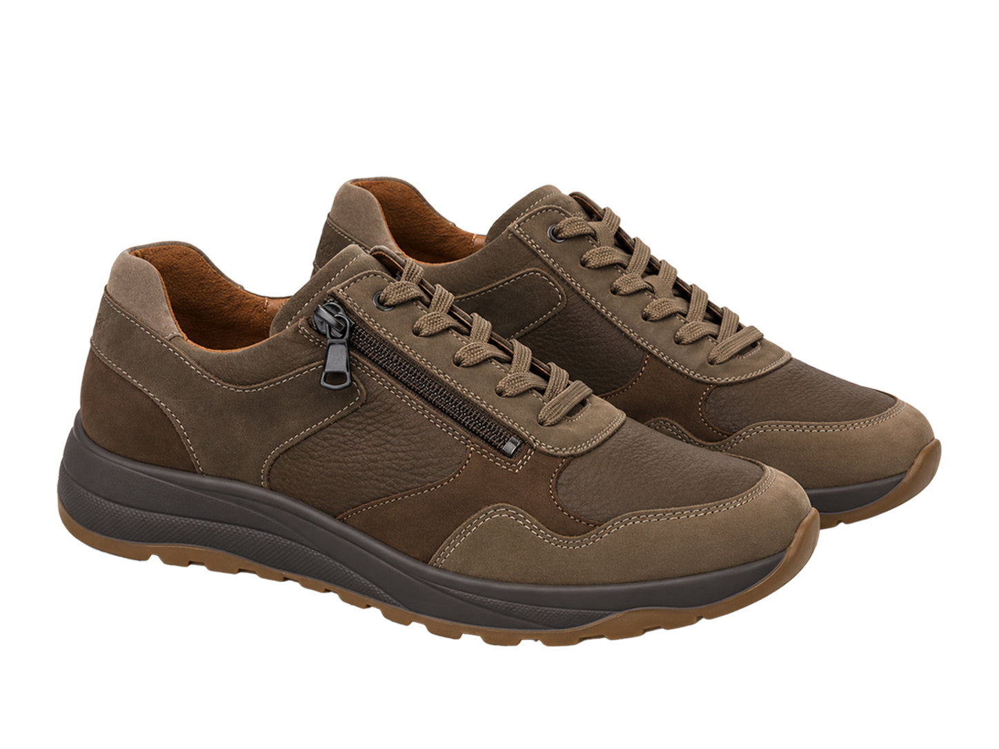 K-John Men's Extra Wide Fit (K) Sneakers - Brown