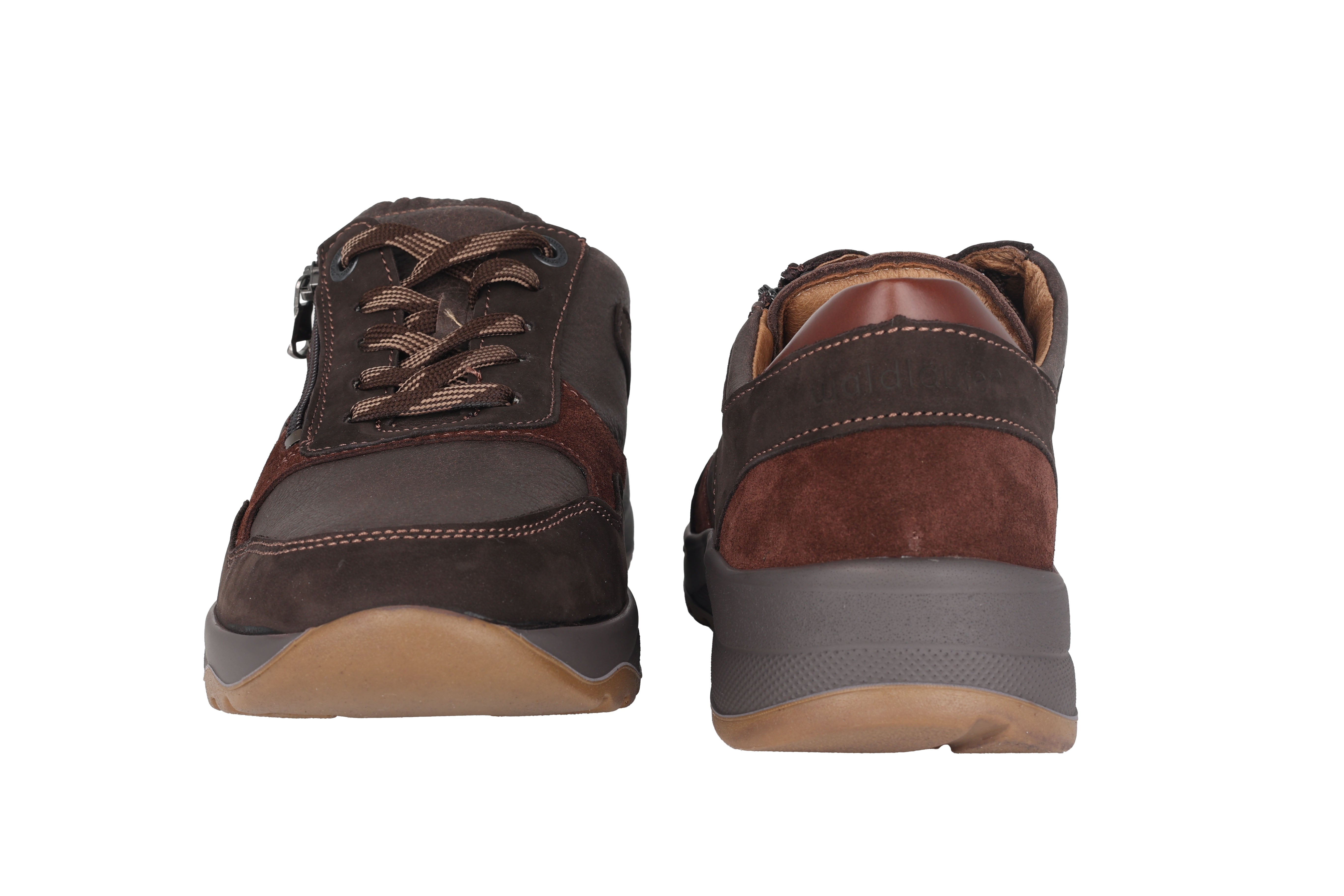 'K-John' men's VERY WIDE fit (K) lace-zip sneaker - Brown mix