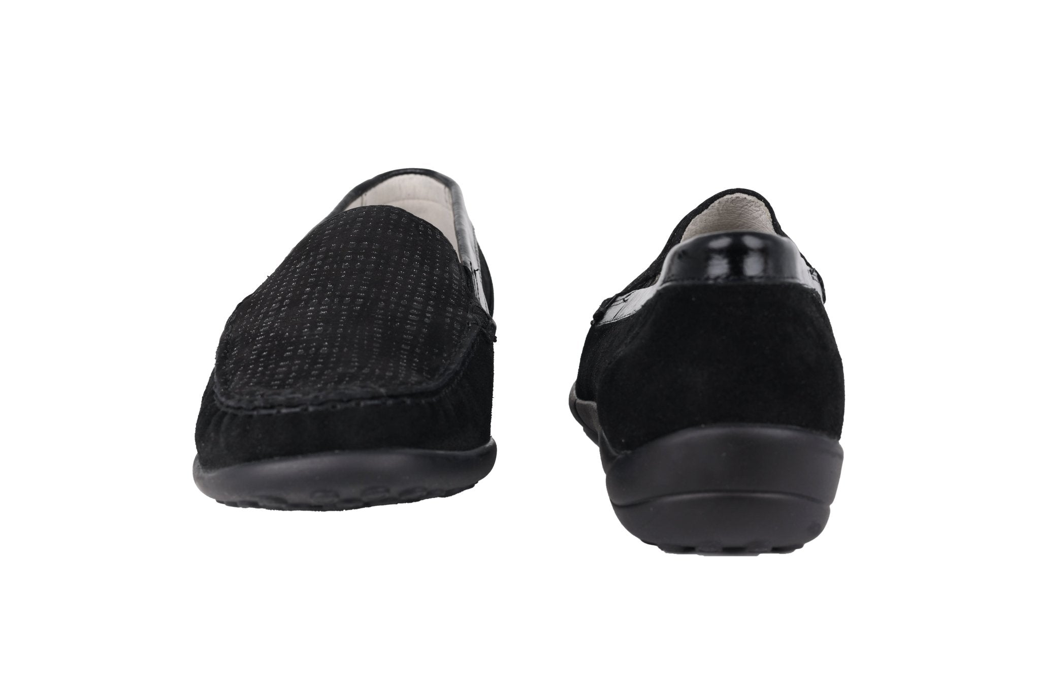 'Kläre' women's wide fit (H) moccassin - black - Chaplinshoes'Kläre' women's wide fit (H) moccassin - blackWaldläufer