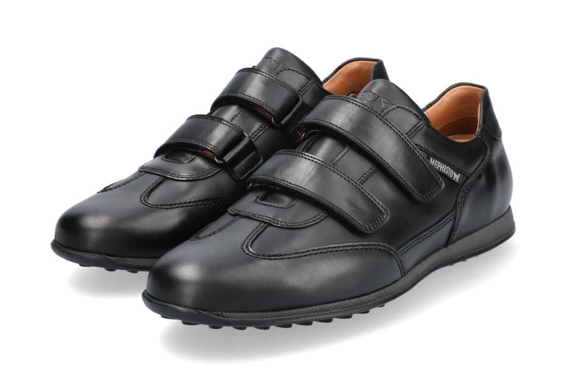 Mephisto Lorens Black Leather Men's Strap Shoes Mephisto Lorens Black Leather Men's Strap Shoes