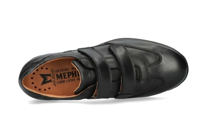 Mephisto Lorens Black Leather Men's Strap Shoes Mephisto Lorens Black Leather Men's Strap Shoes