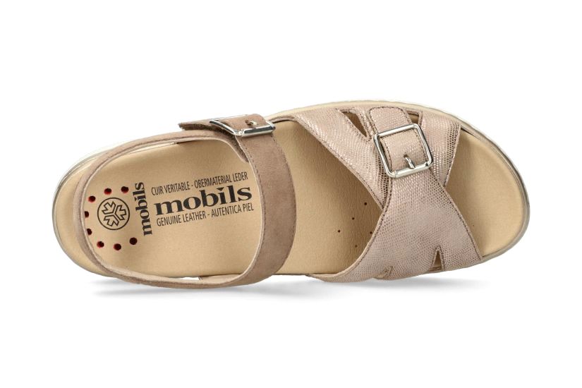 'Leonna' sandalia ergonómica de mujer de corte ancho (H) - beige