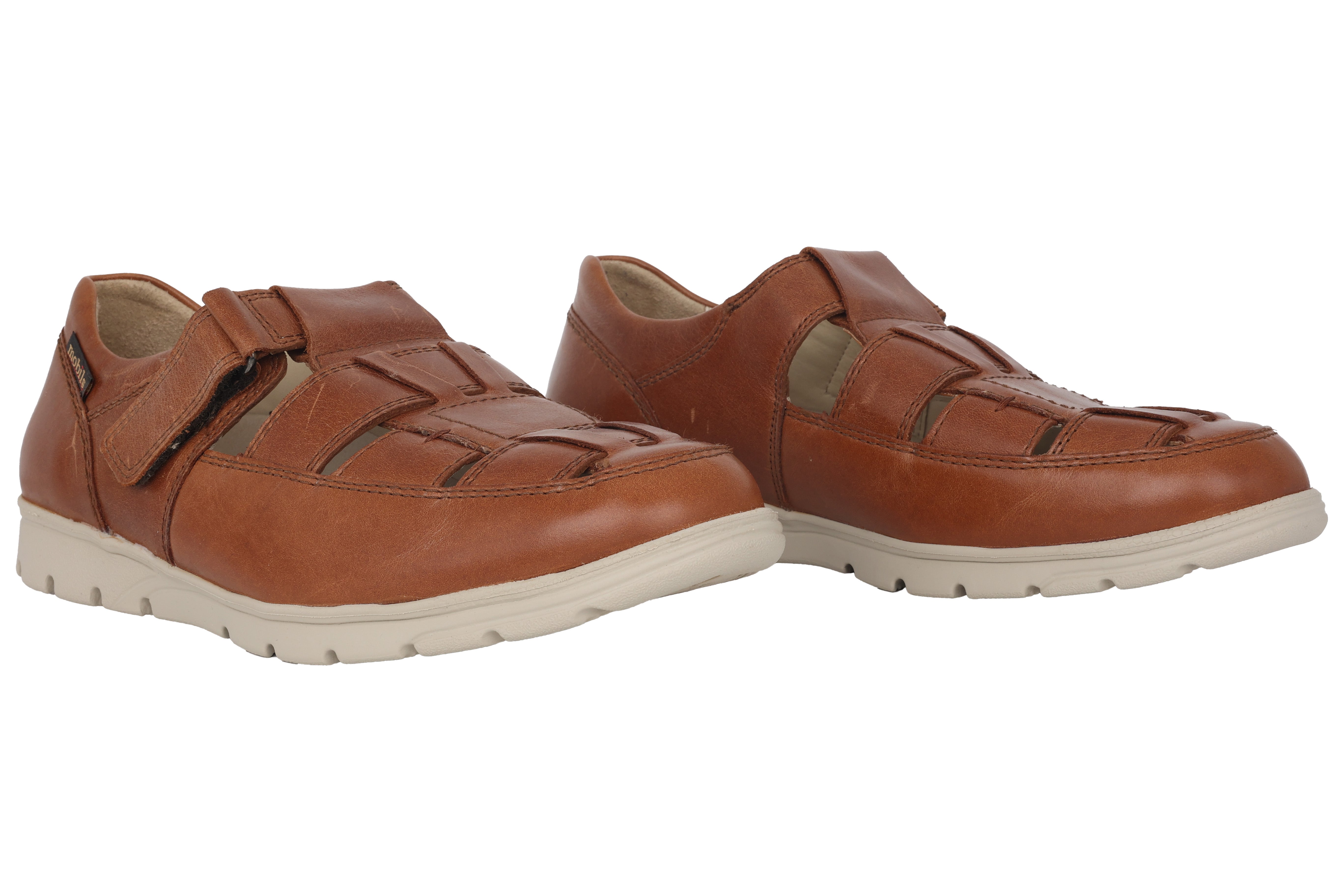 Sandalia ergonómica de corte ancho (H) para hombre 'Kenneth' - Marrón avellana