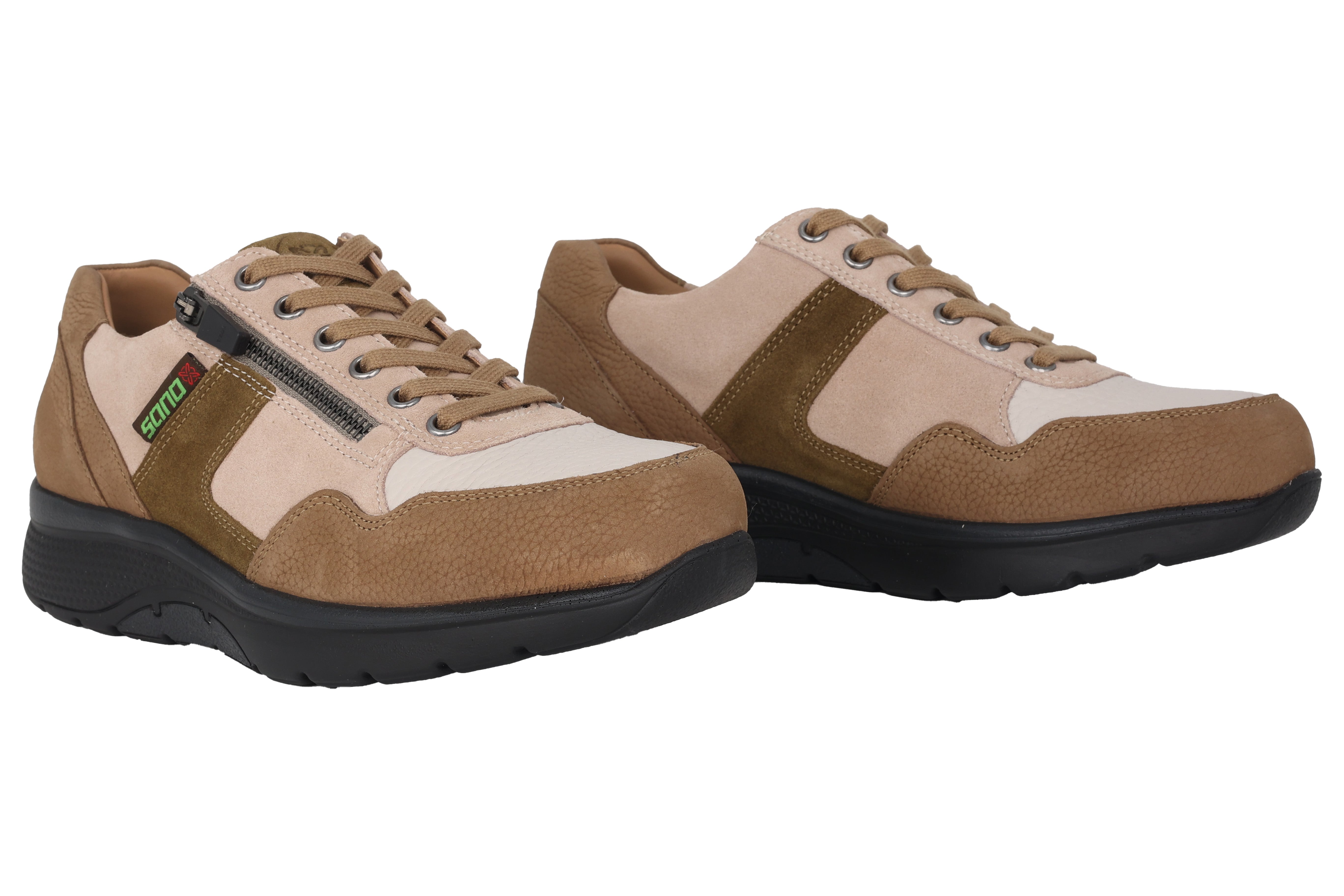 'Amory' men's walking wide fit (H) rolling lace-up sneaker - brown