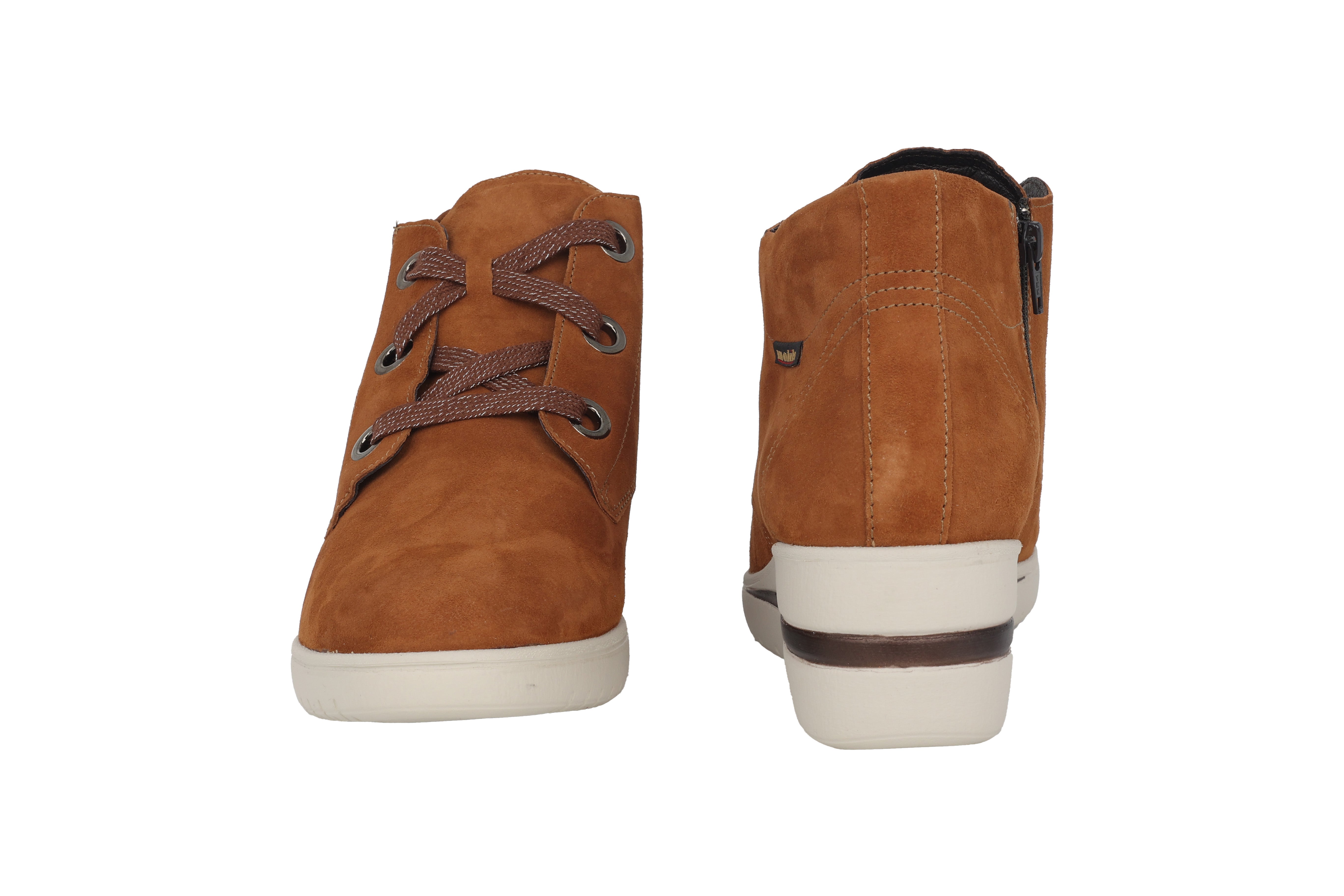 'Peryne' veterlaars met brede pasvorm (H) voor dames - Bruin