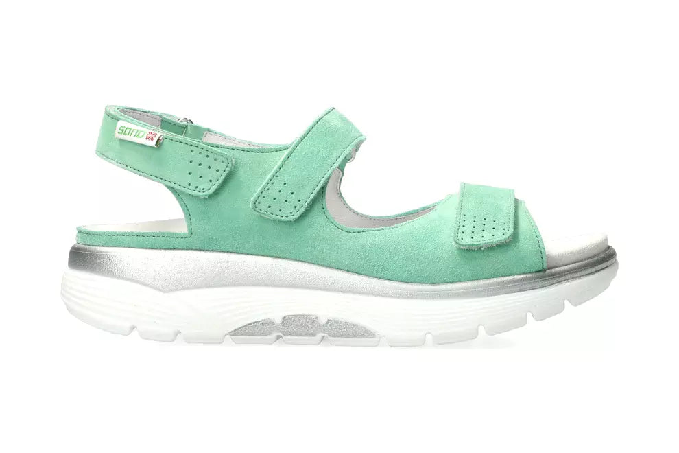 'Norine' women's rolling walking wide fit (H) sandal - green