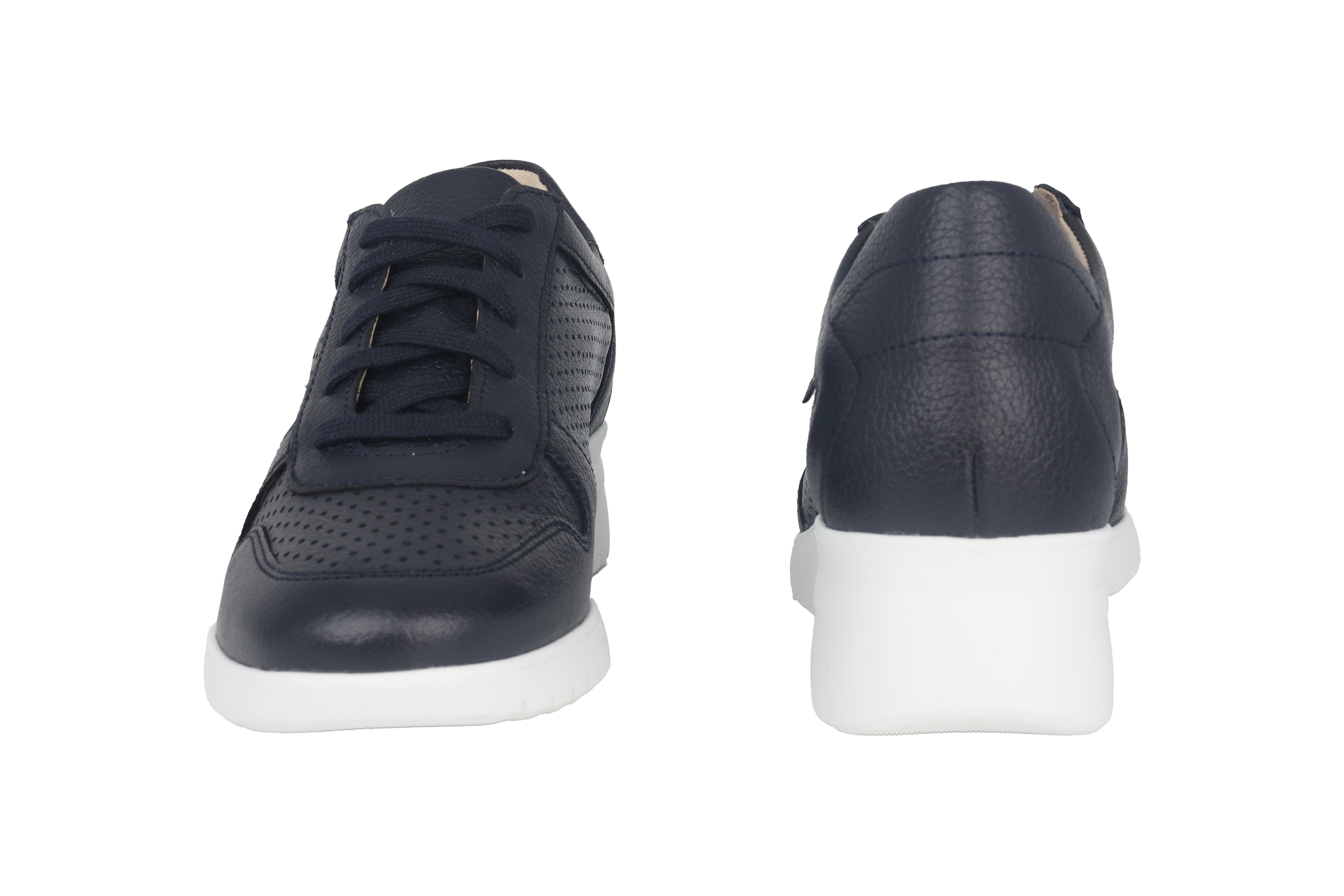 Chaussure compensée à lacets perforées 'Isa Perf' pour femme - bleu