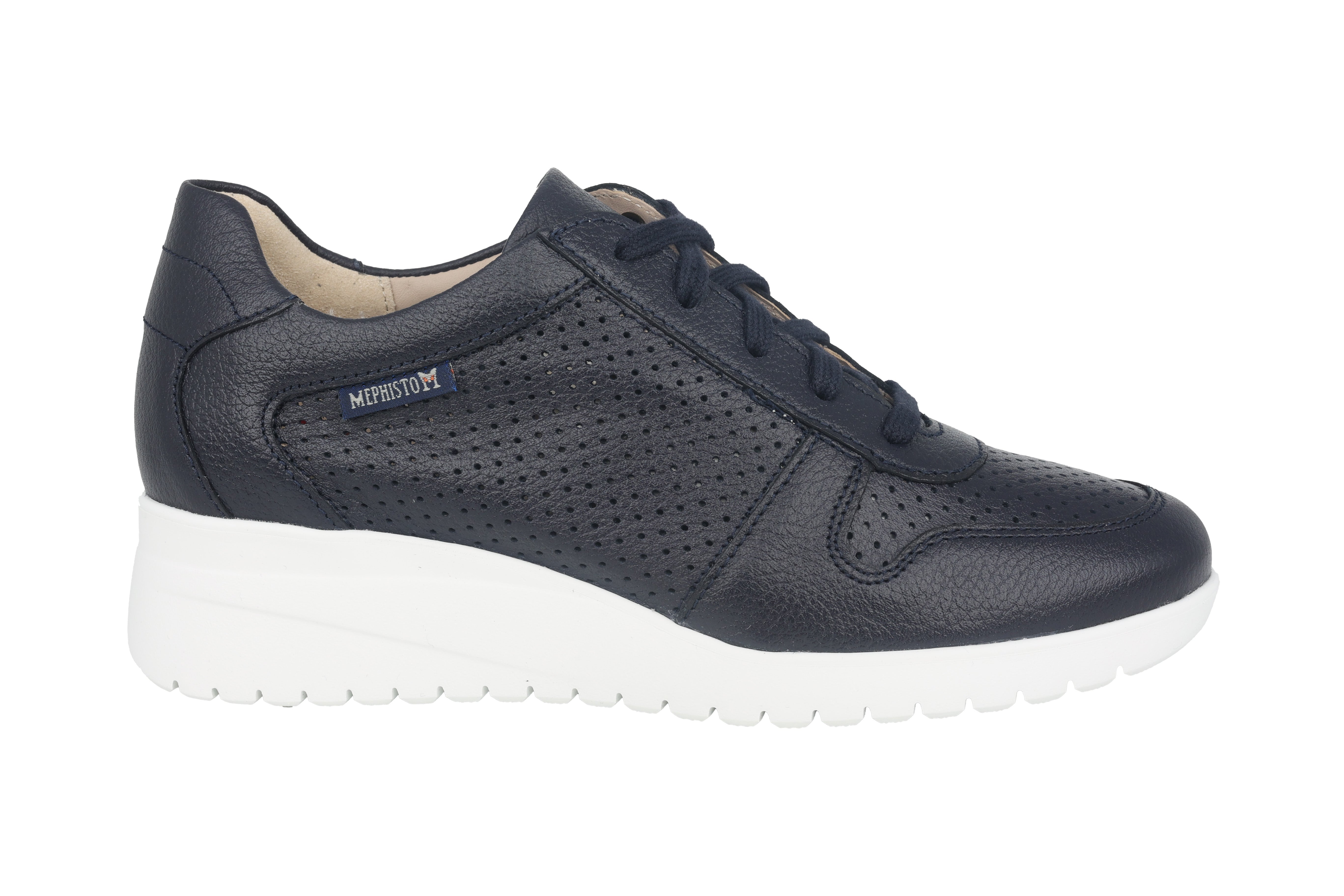 Chaussure compensée à lacets perforées 'Isa Perf' pour femme - bleu