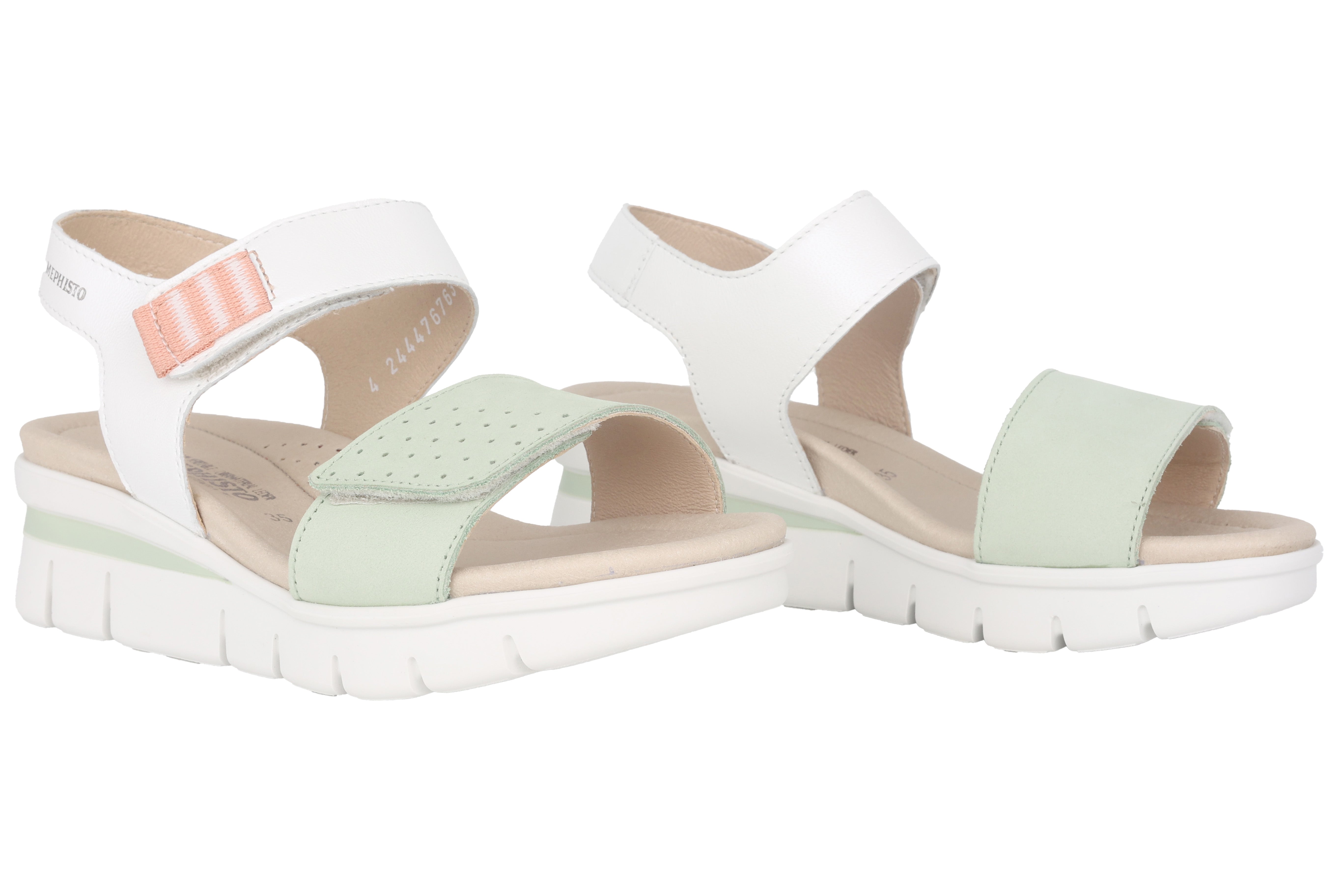 'Rosane' women's strap sandal - green white mix