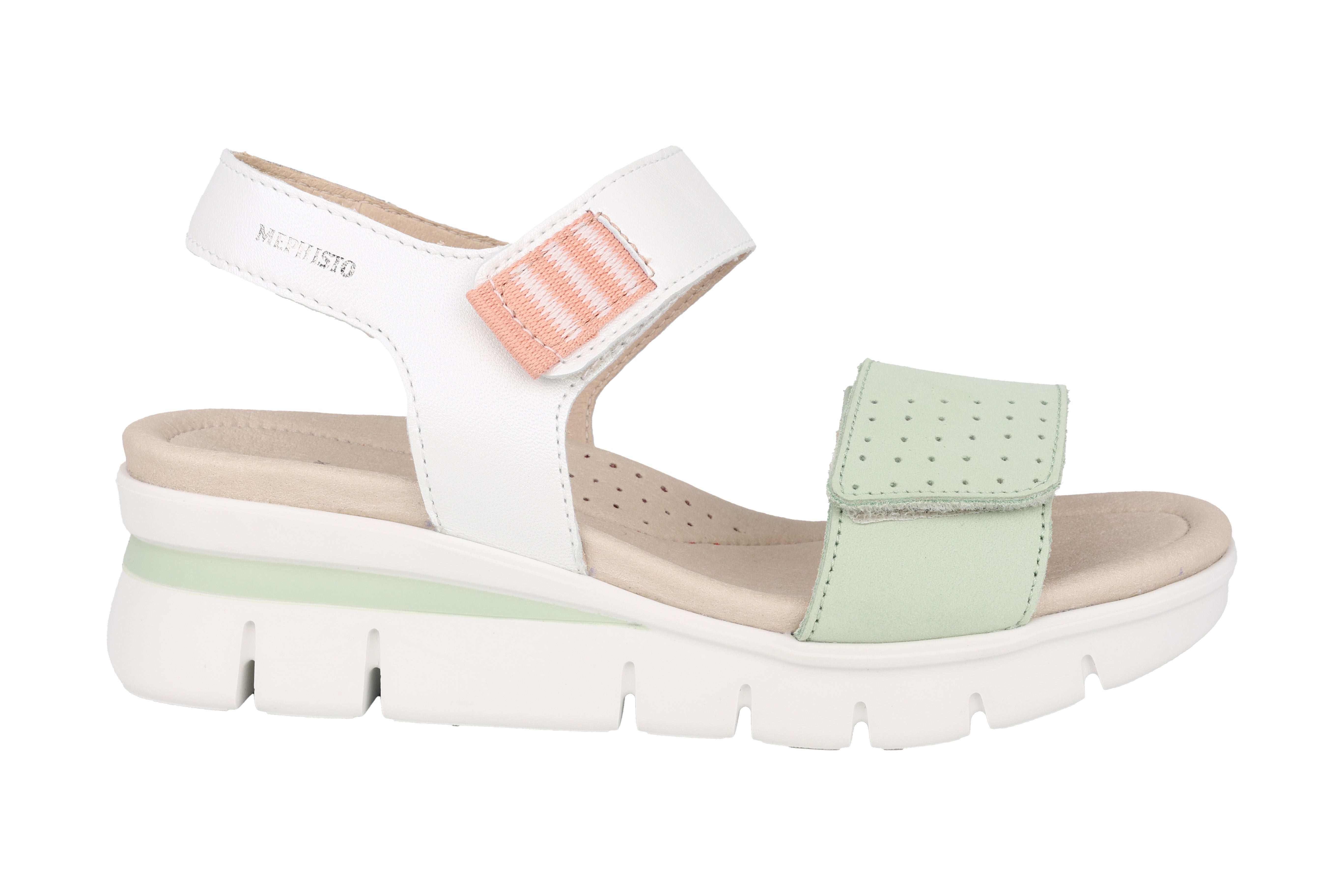'Rosane' women's strap sandal - green white mix