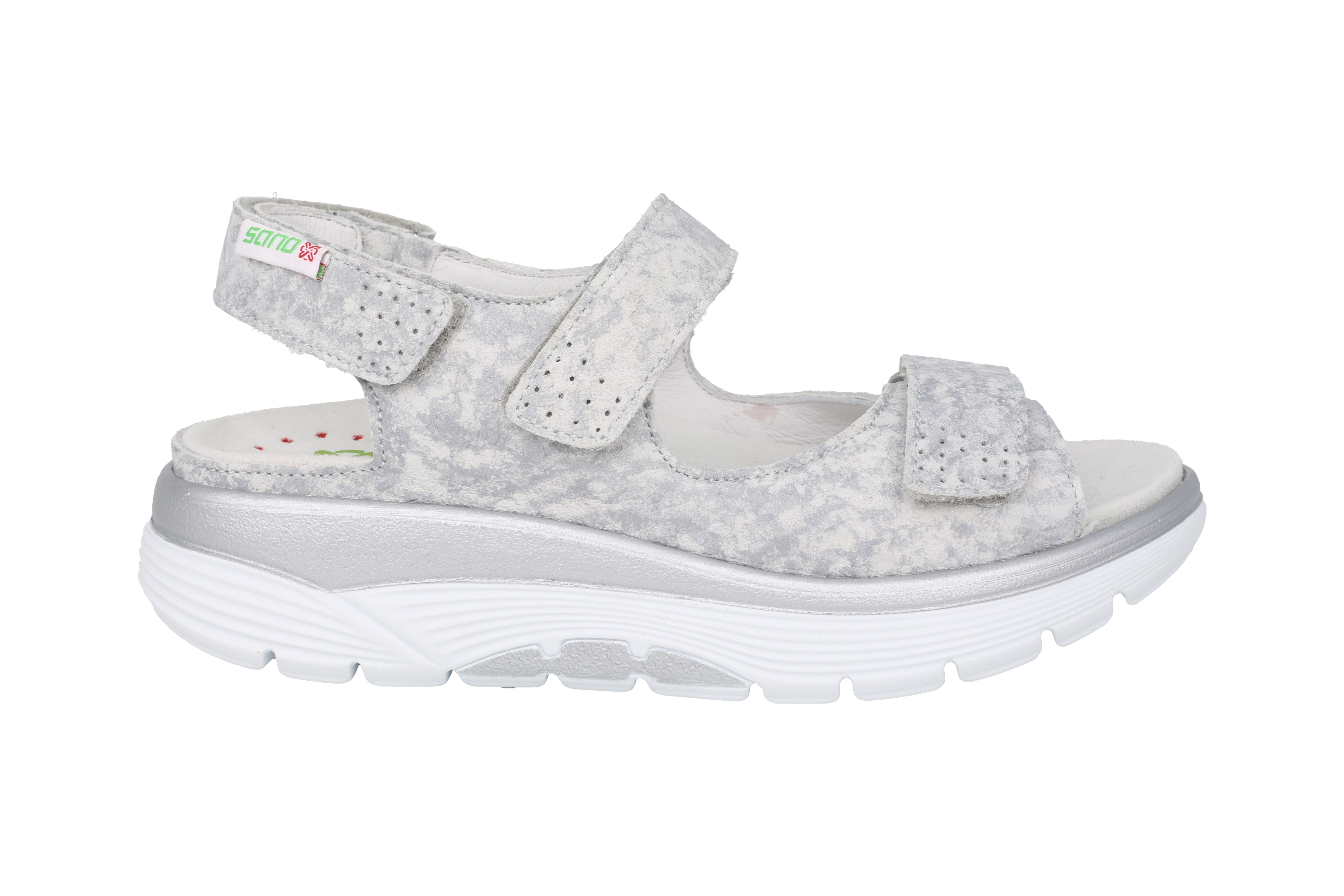 'Norine' dam sandal med rullande bred passform (H) - Grå mix