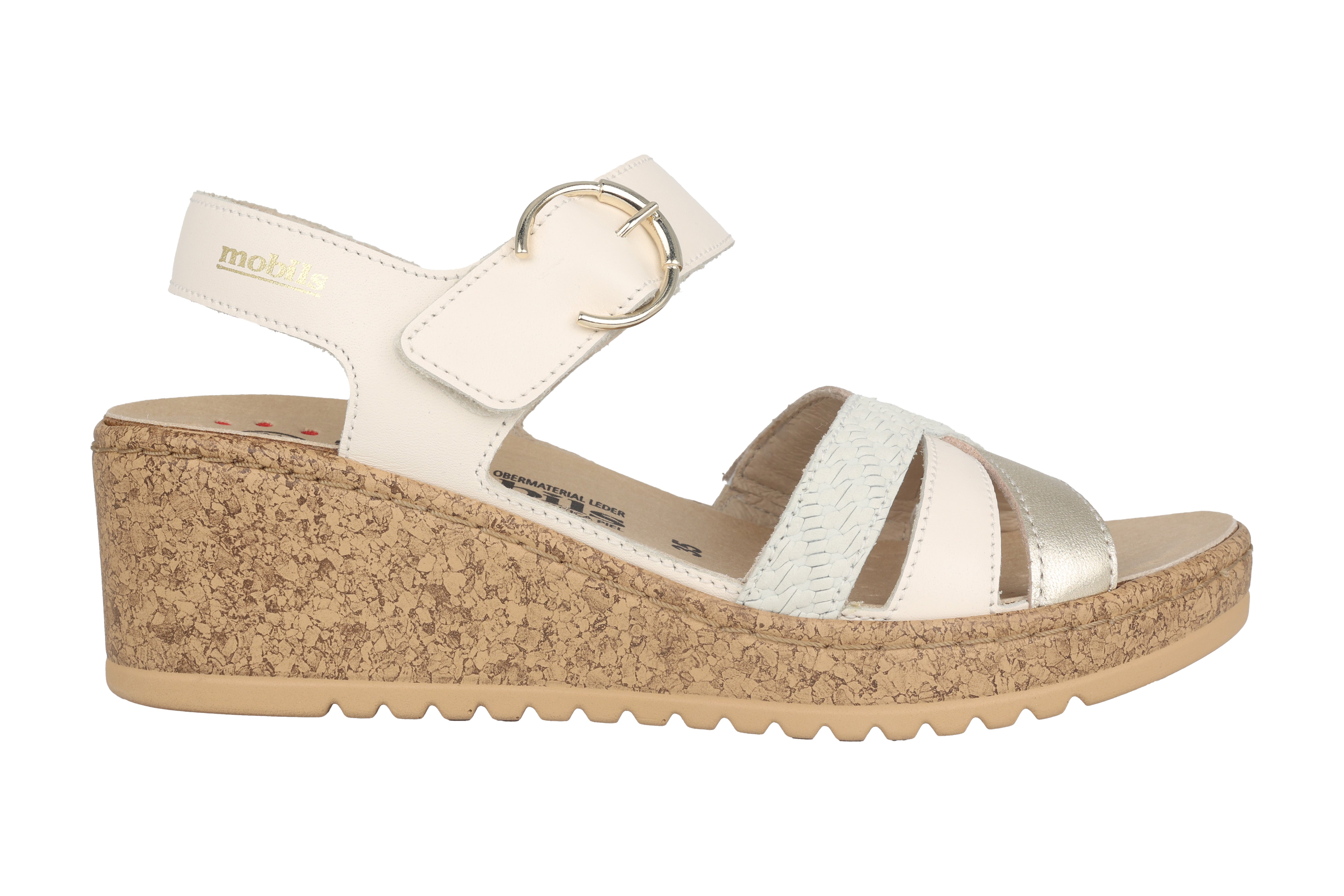 'Nancia' women's ergonomic wide fit (H) sandal - gold