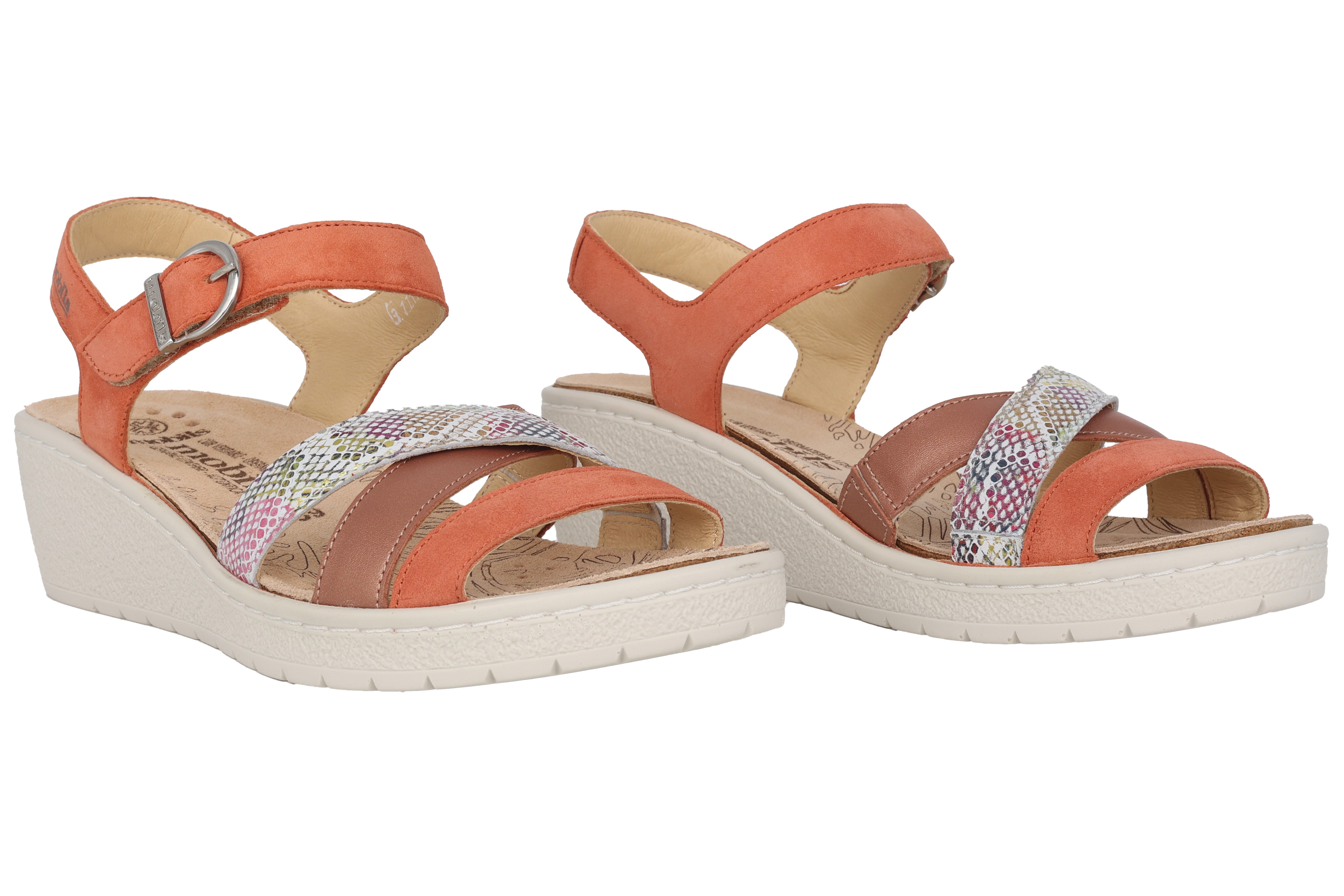 Weite Damensandalen 'Pietra' (H) - Orange