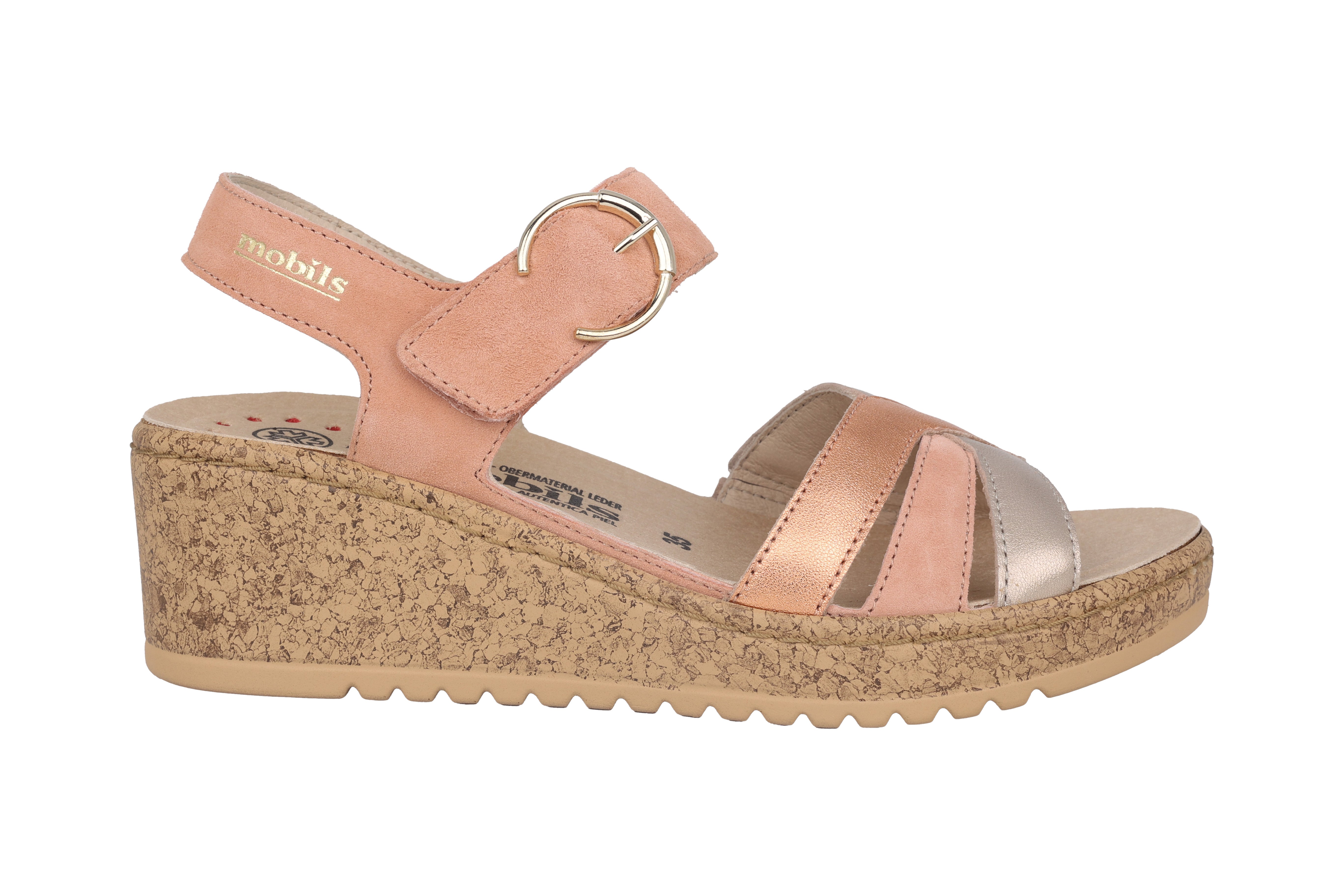 Nancia' women's ergonomic wide fit (H) sandal - pink