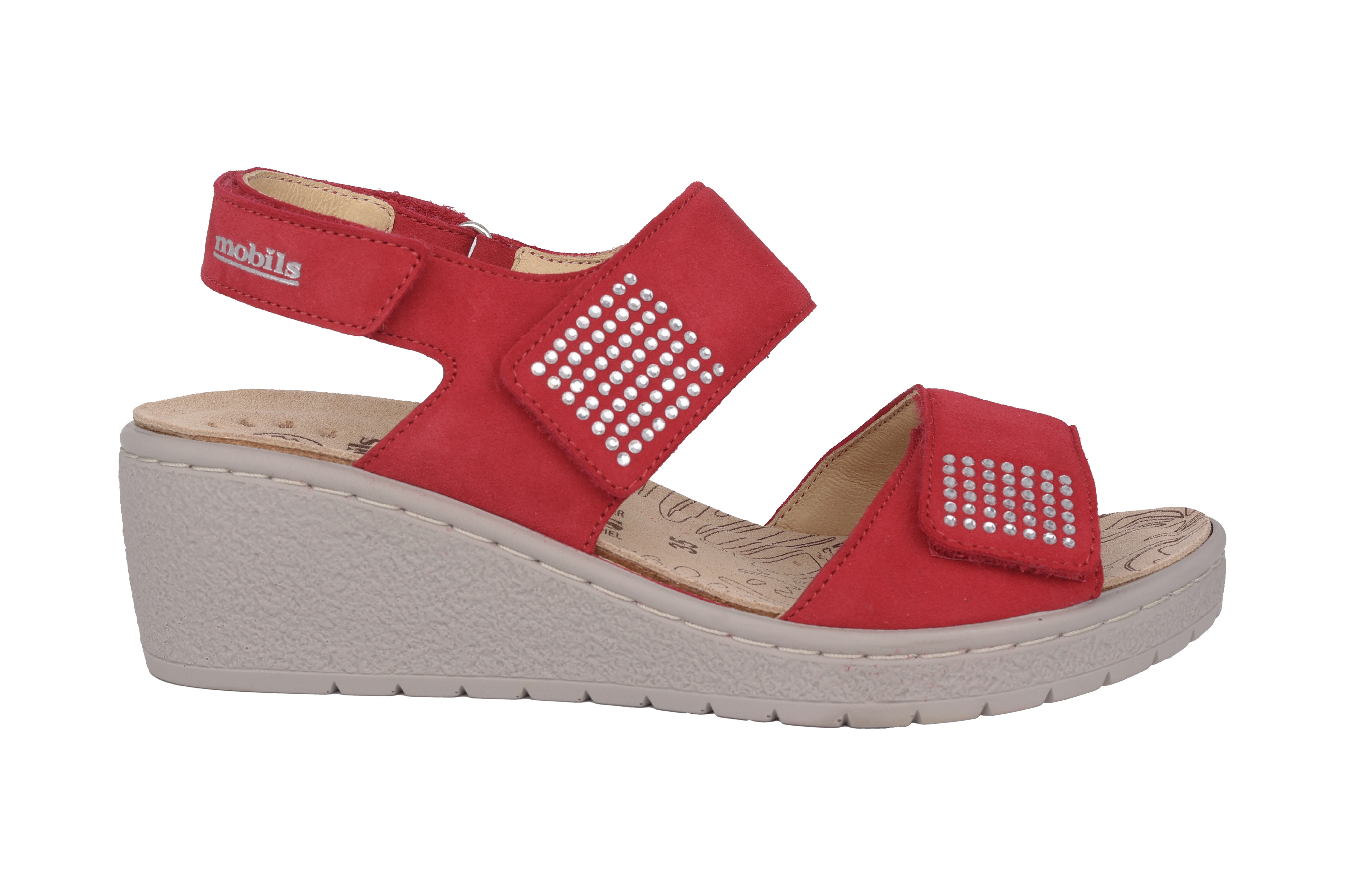 'Pam Spark' women's wide fit (H) sandal - Red