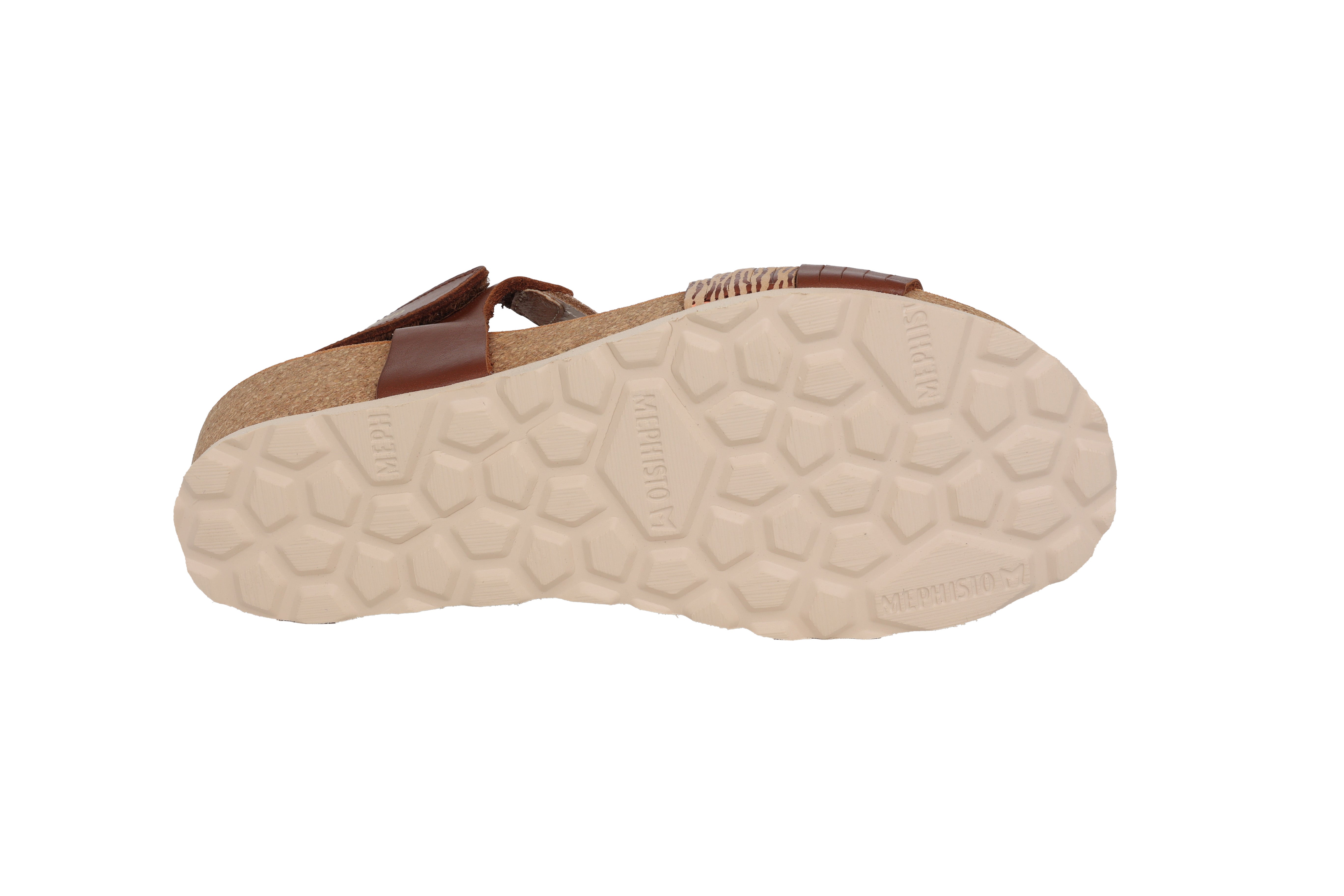 'Renza' women's sandal - white brown mix