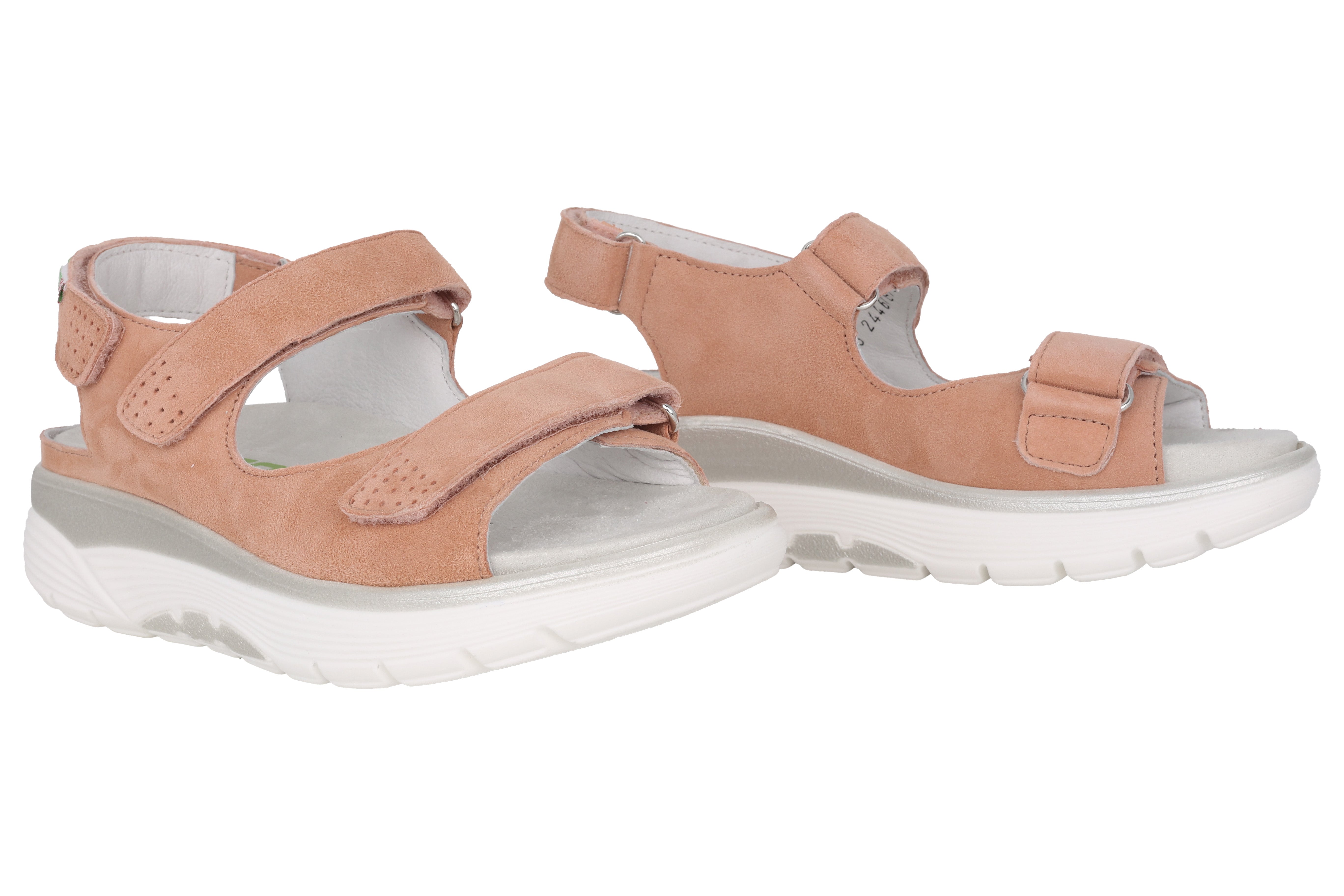 'Norine' women's rolling walking wide fit (H) sandal - orange