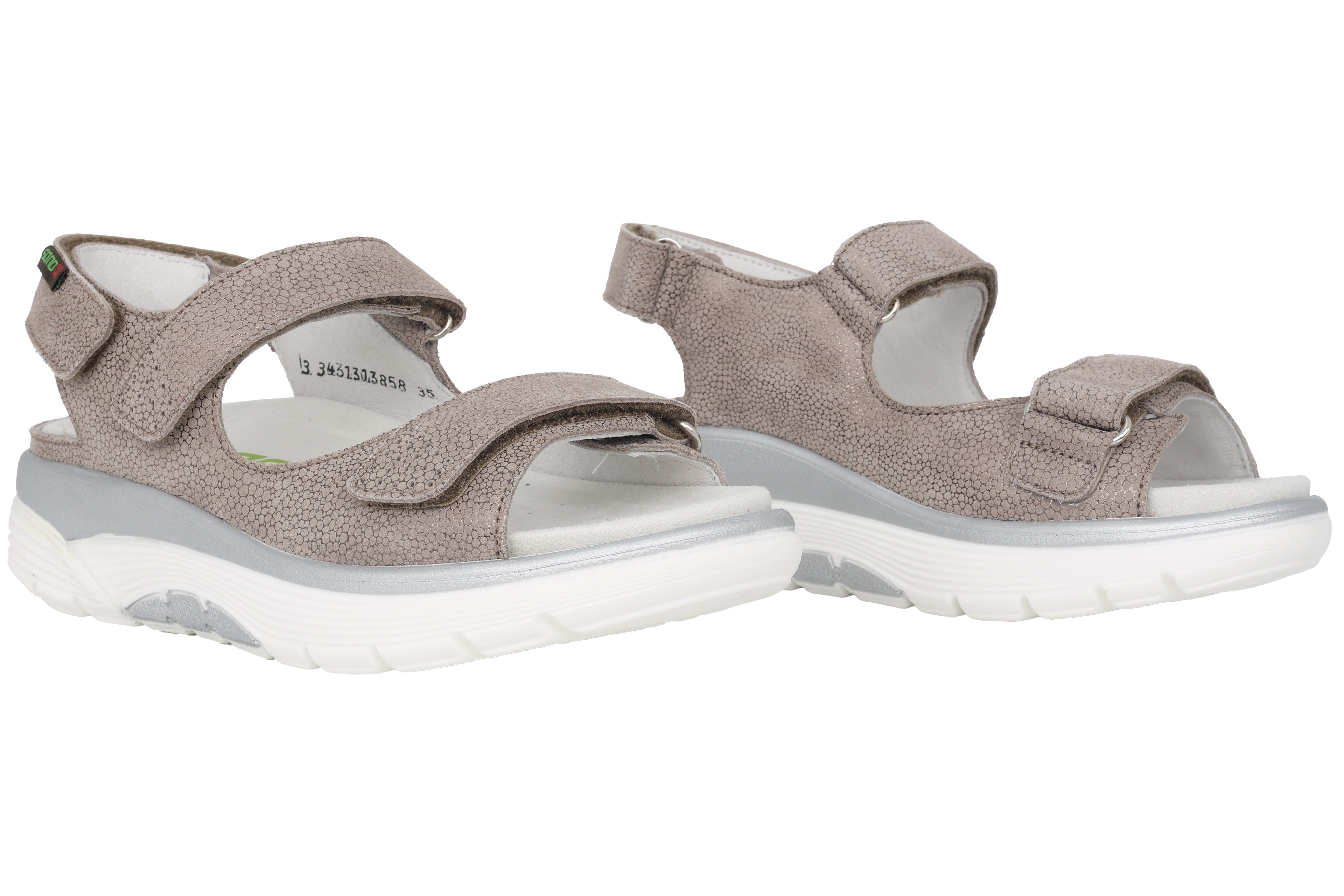 Sandália feminina de corte largo (H) 'Norine' - cinza