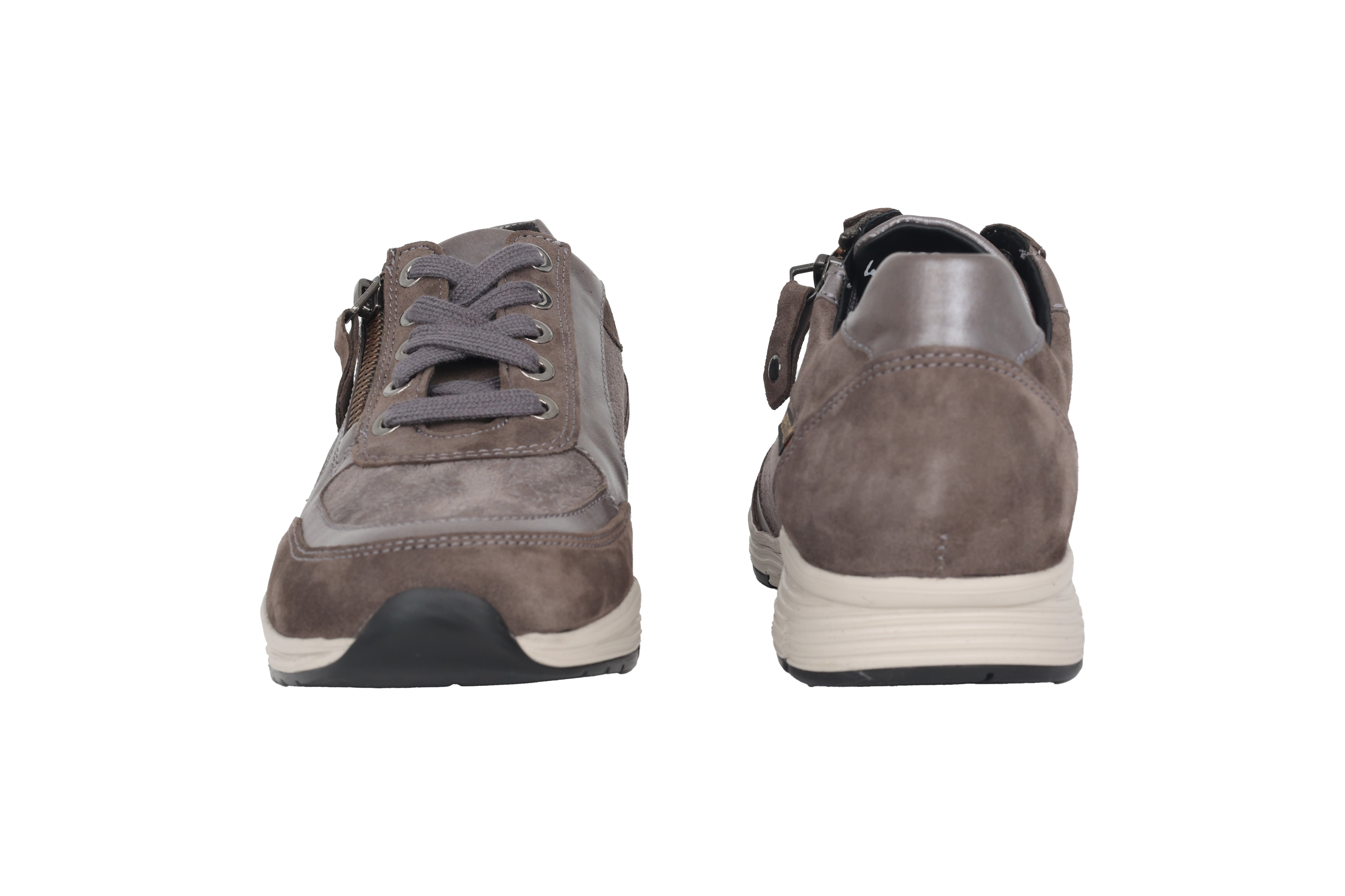 Sneaker da donna con zip e lacci 'Ylona' - Tortora