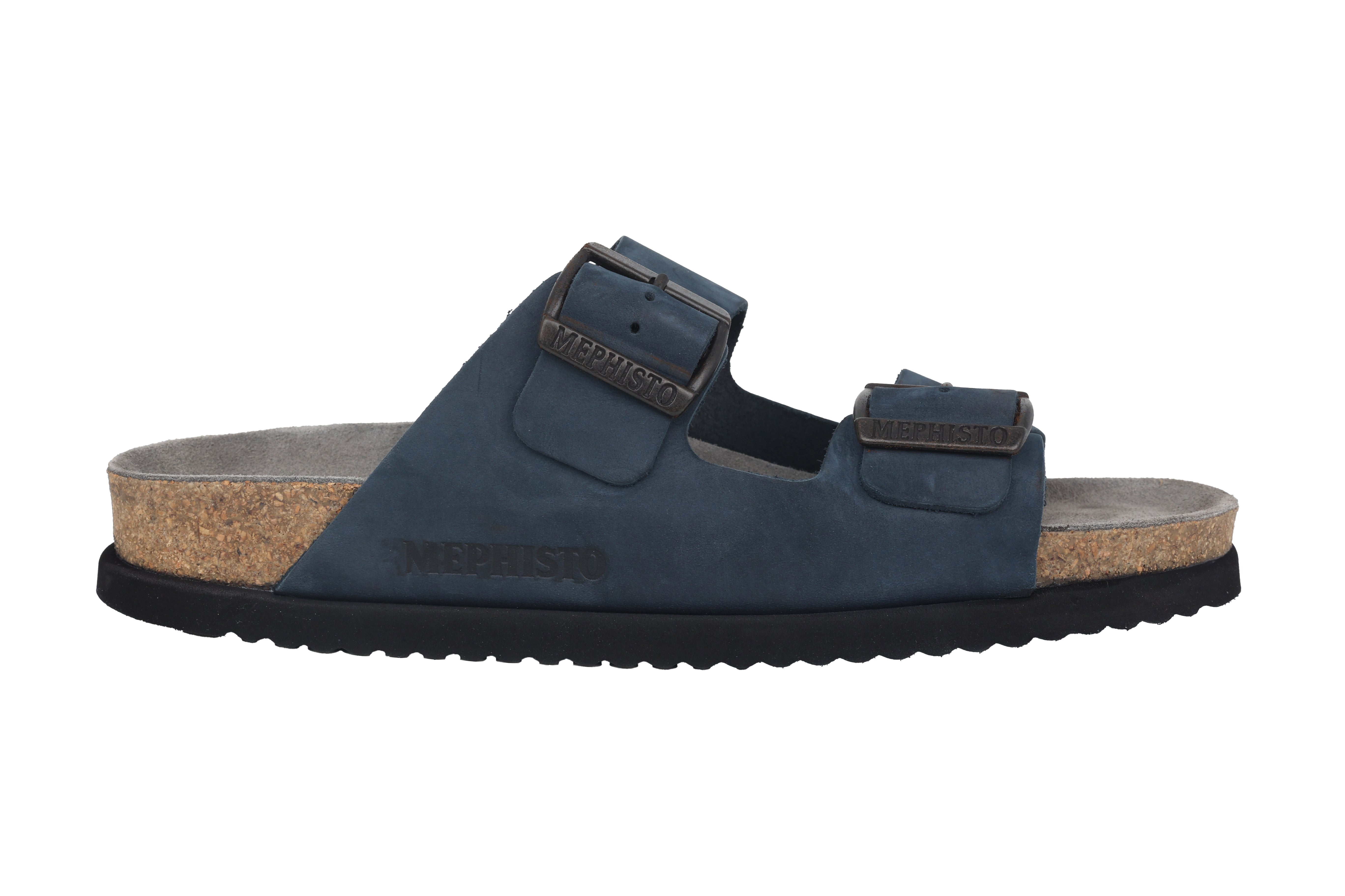 'Nerio' men's double strap slide sandal - blue