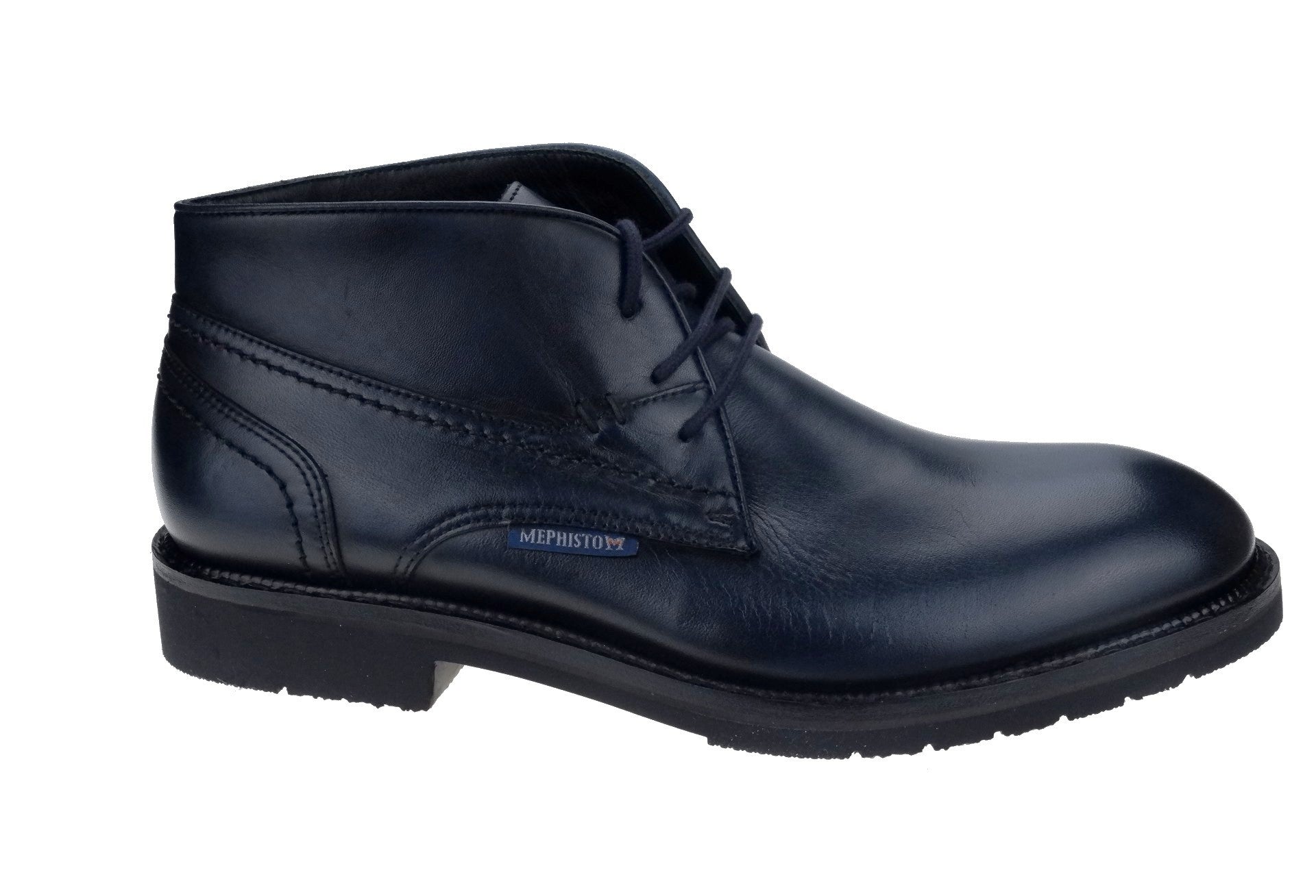 Mephisto Novak Blue Leather Men's Goodyear Lace-Up Boots Mephisto Novak Blue Leather Men's Goodyear Lace-Up Boots