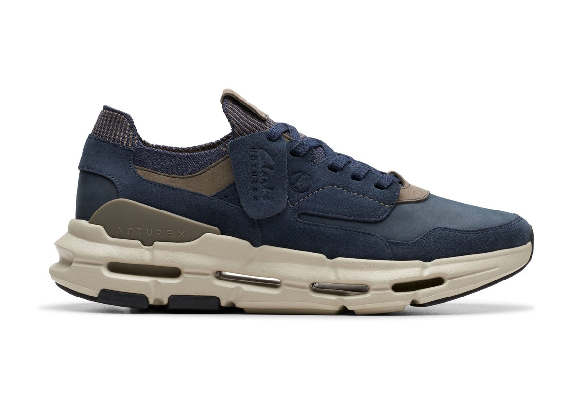 NXE Lo' men's blue nubuck walking sneakers by Clarks