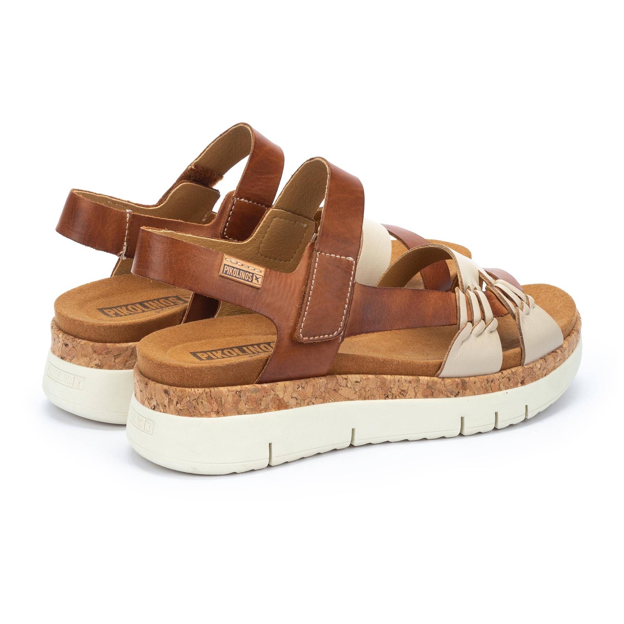 'Palma' women's sandal - brown white - Chaplinshoes'Palma' women's sandal - brown whitePikolinos