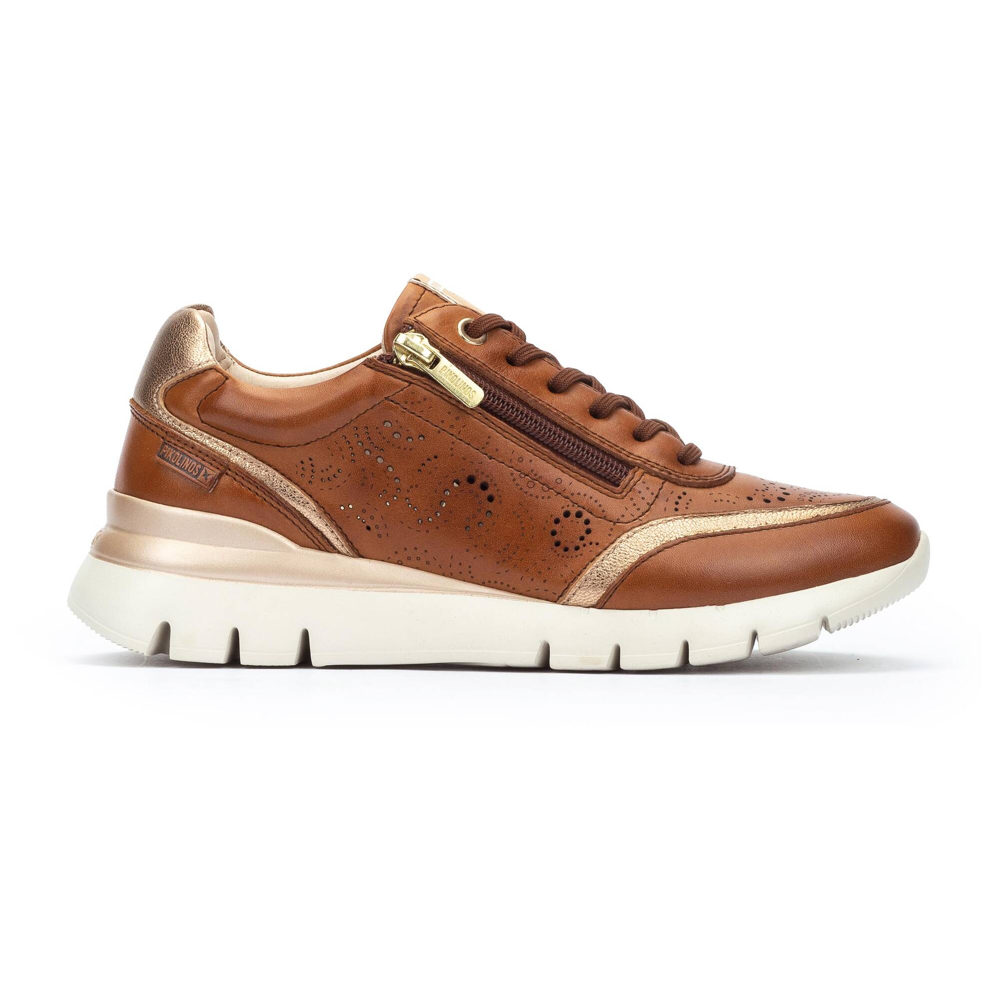 'Cantabria' women's lace-zip sneaker shoes - brown