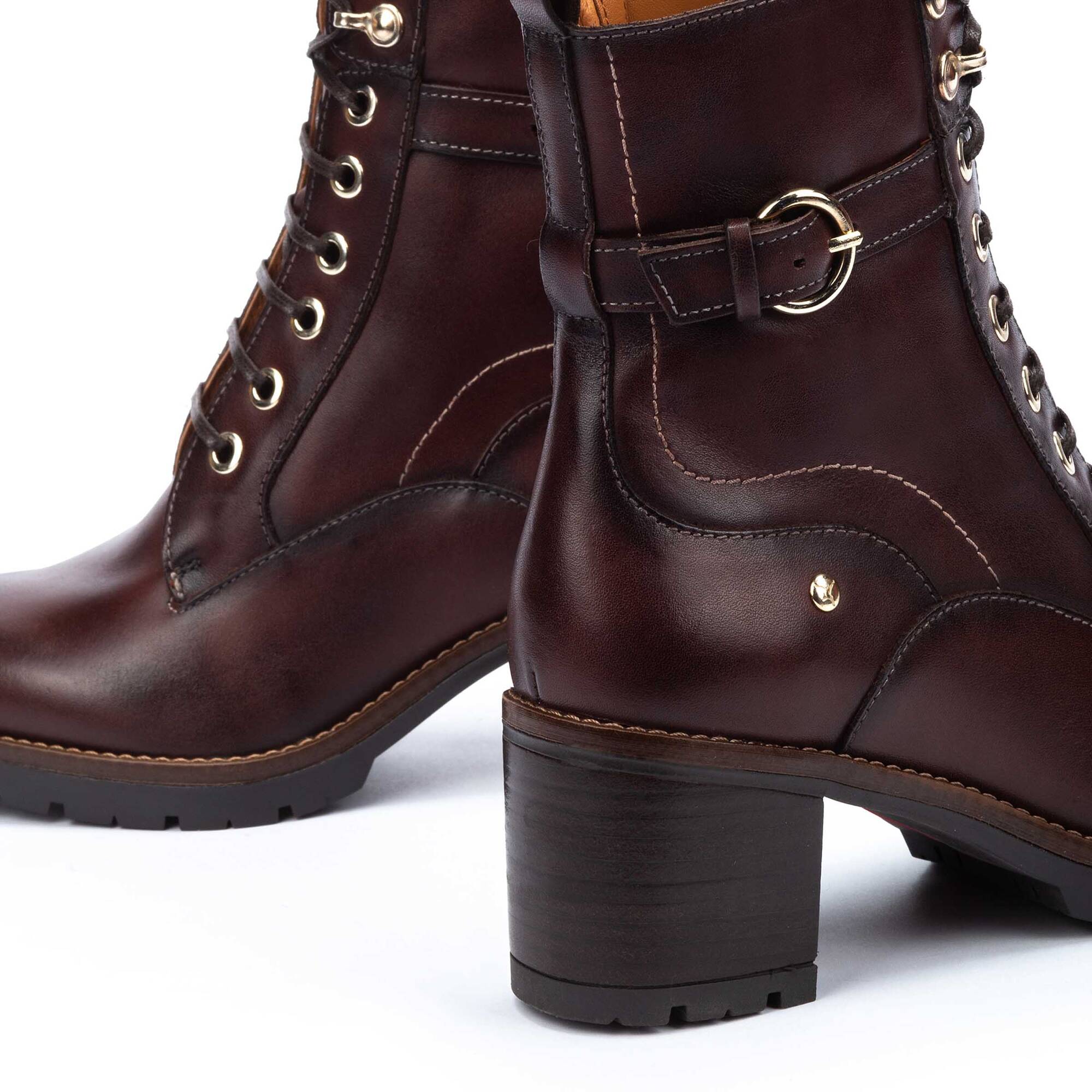 Bottine à lacets et zip pour femme 'Llanes' - Marron foncé